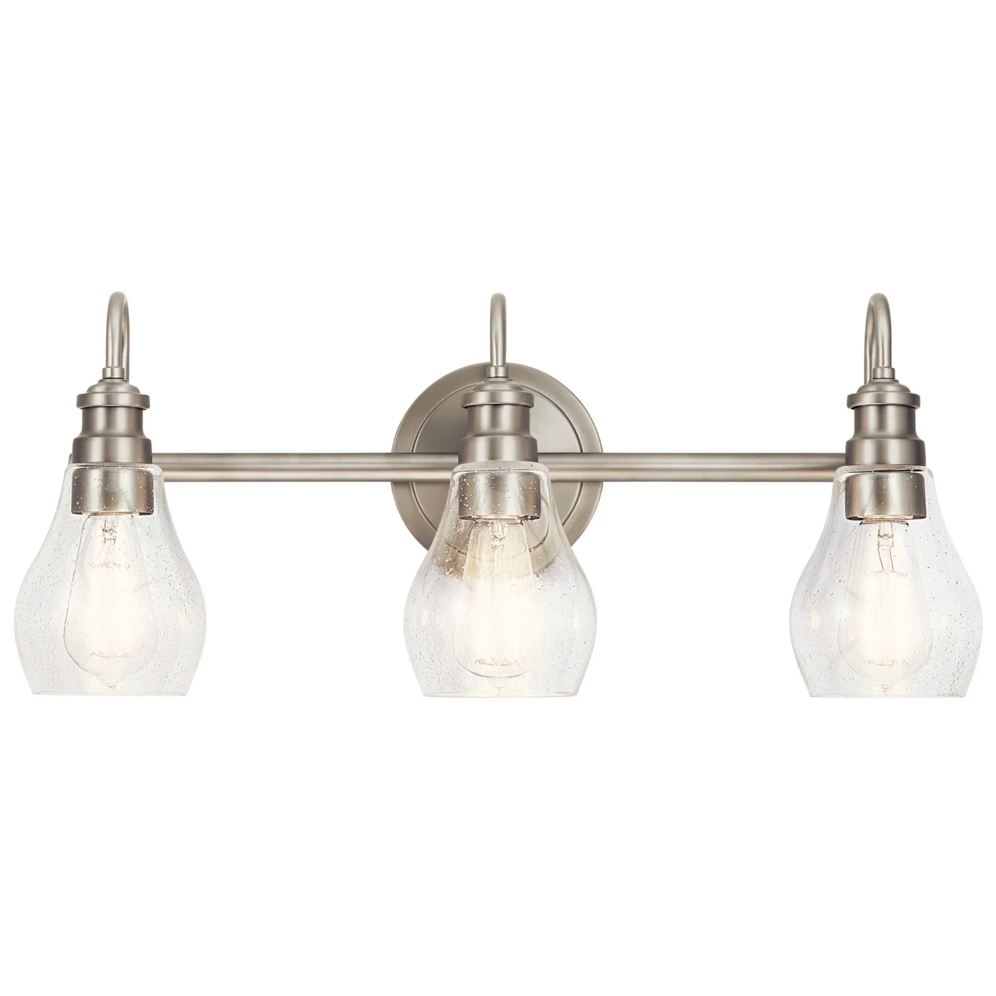 Greenbrier 24" 3-Light Bath Vanity Light, Brushed Nickel Finish - Bees Lighting