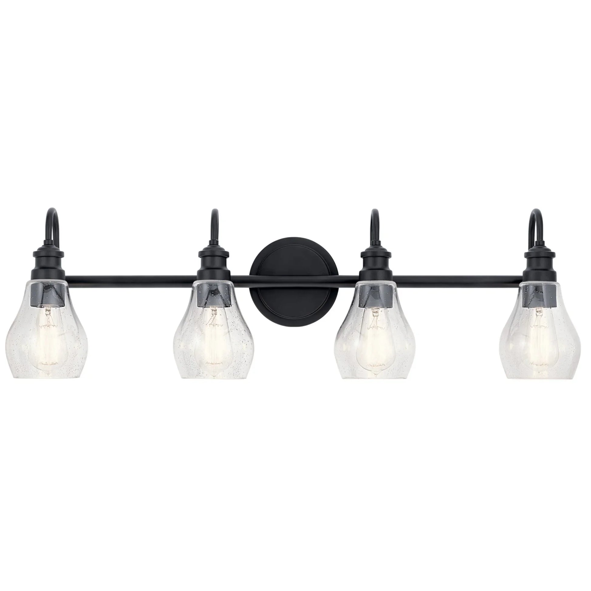 Greenbrier 34" 4-Light Bath Vanity Light, Black Finish - Bees Lighting