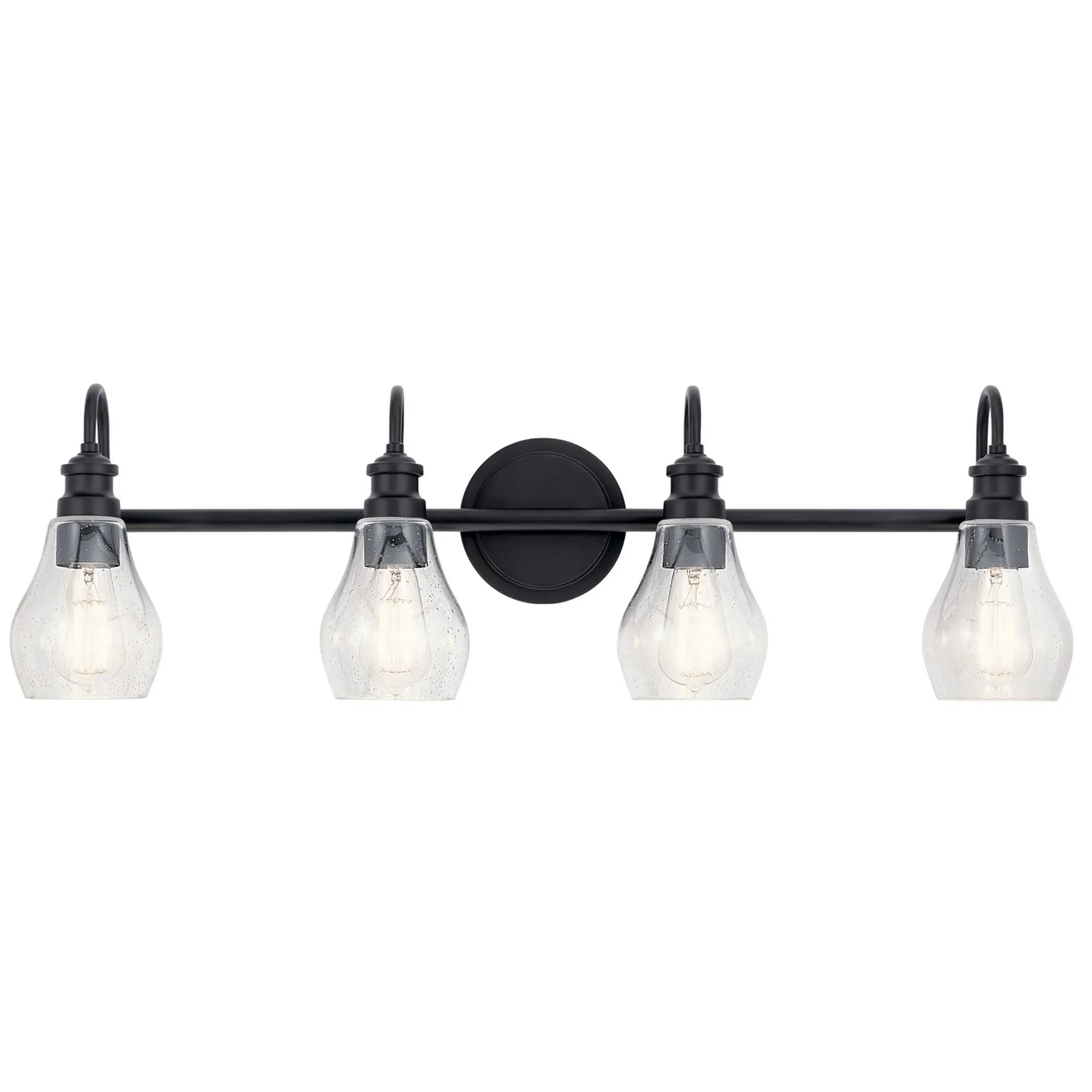 Greenbrier 34" 4-Light Bath Vanity Light, Black Finish - Bees Lighting