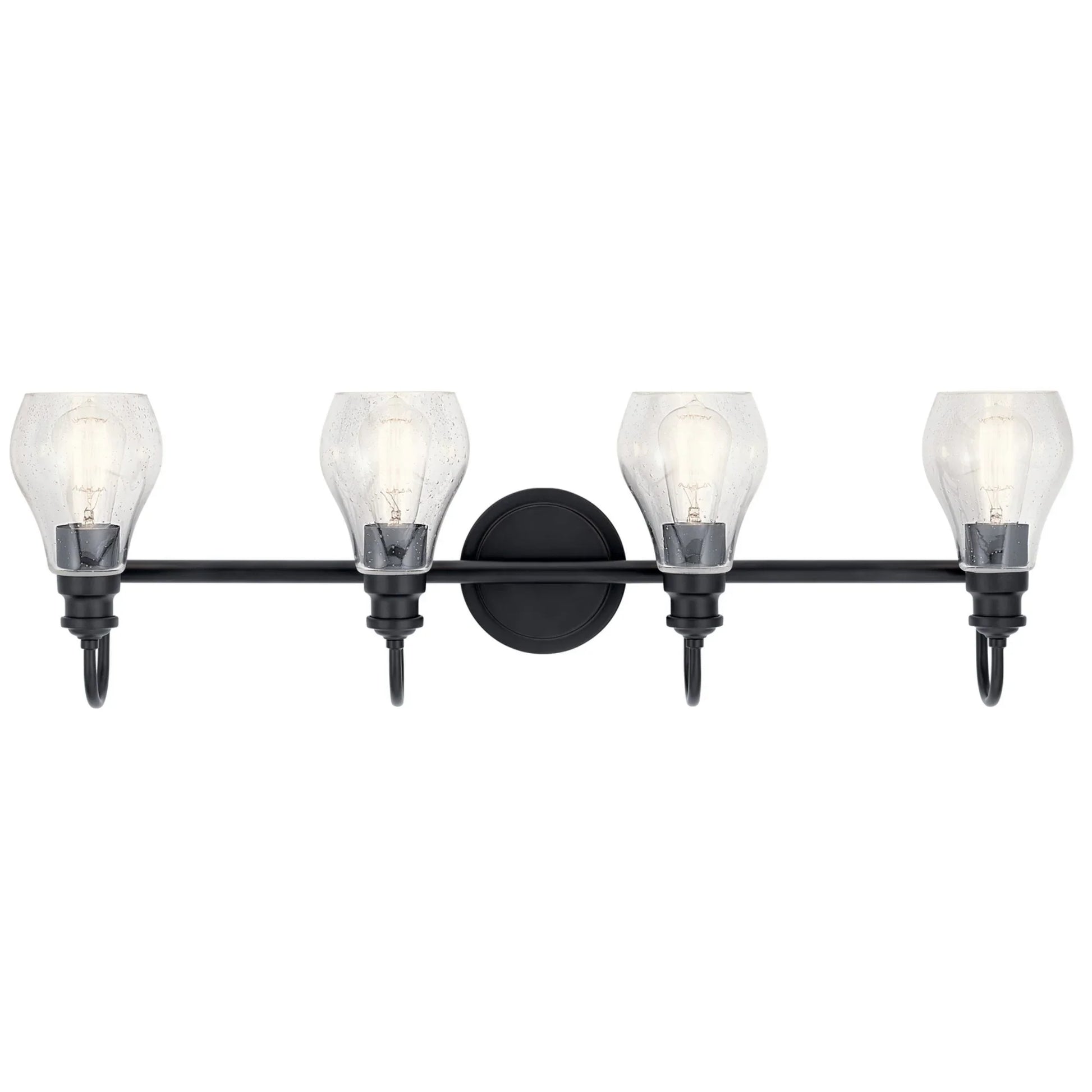 Greenbrier 34" 4-Light Bath Vanity Light, Black Finish - Bees Lighting