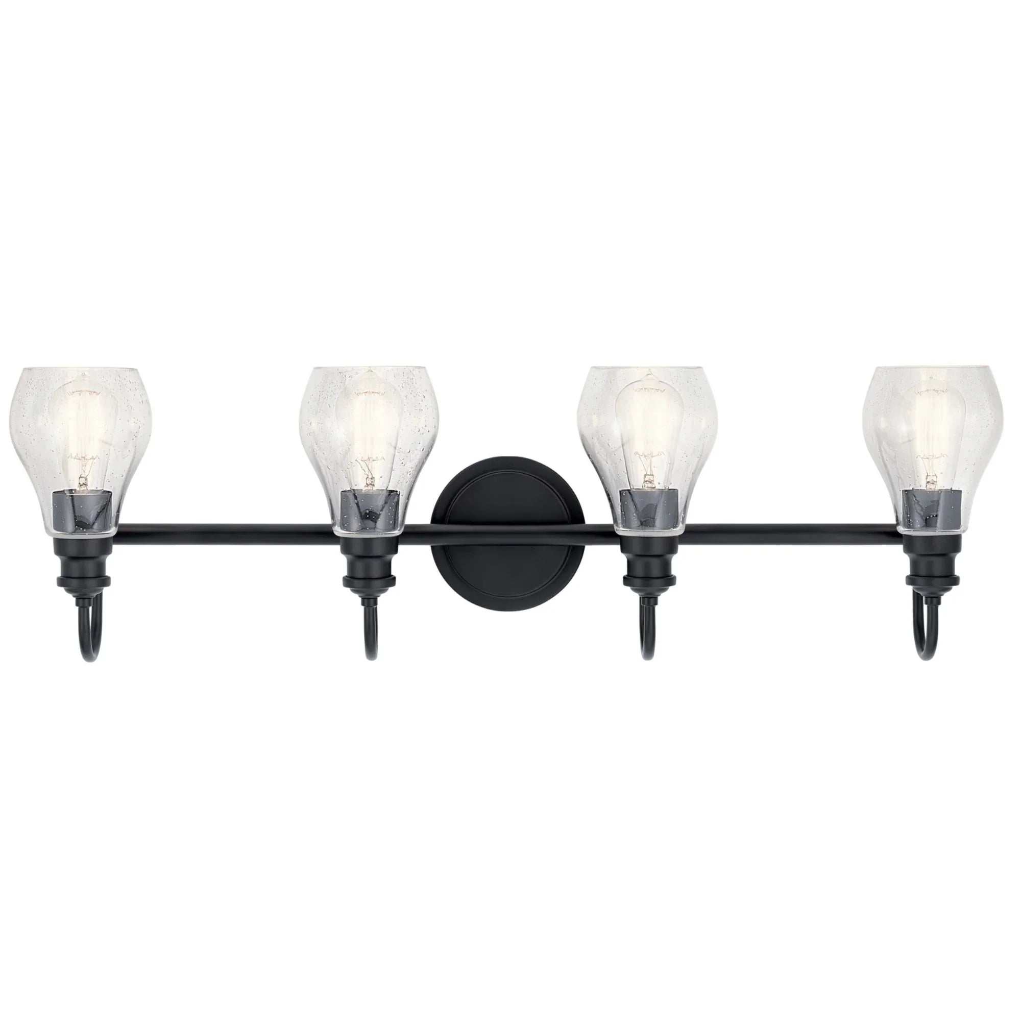 Greenbrier 34" 4-Light Bath Vanity Light, Black Finish - Bees Lighting