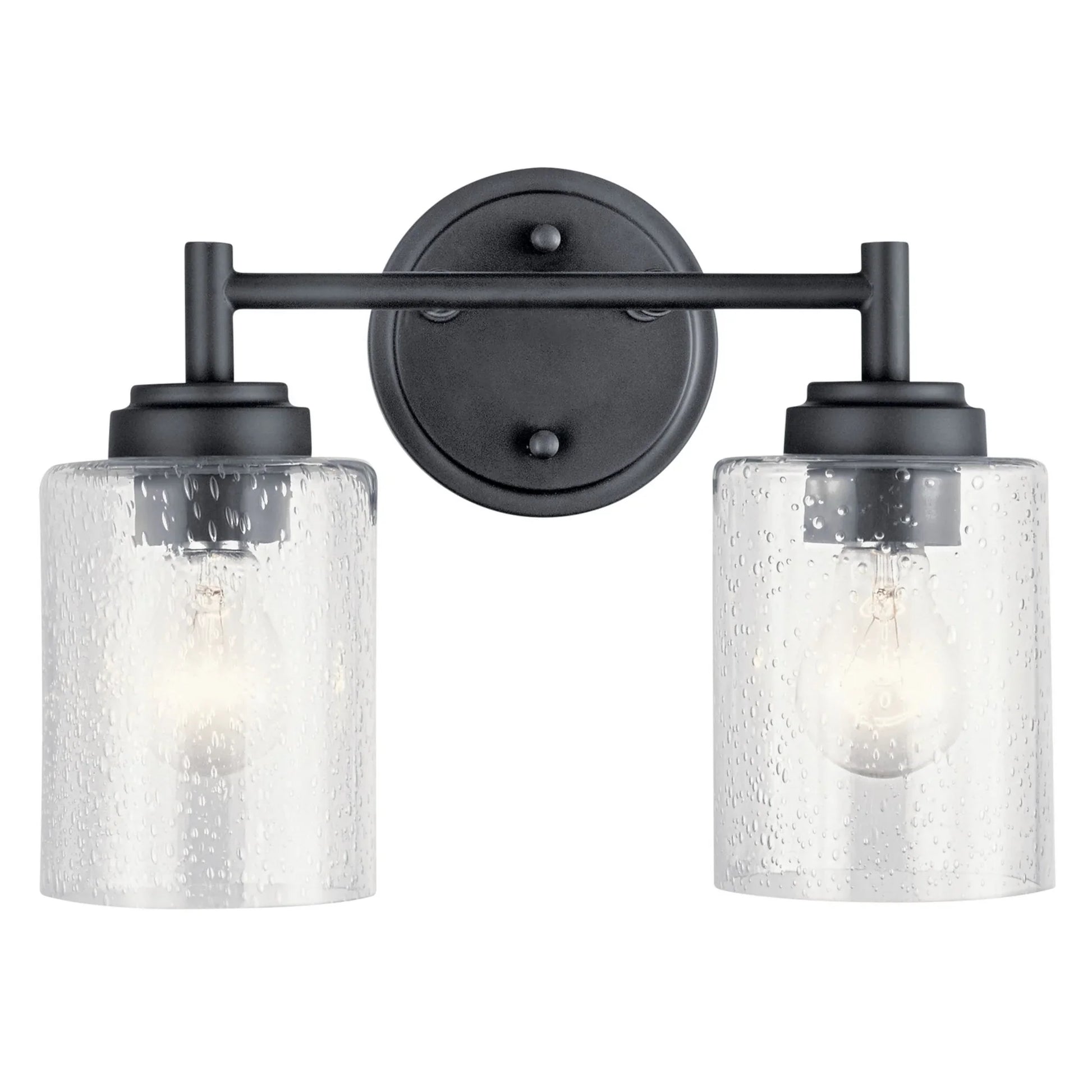 Winslow 13" 2-Light Bath Vanity Light, Black Finish - Bees Lighting