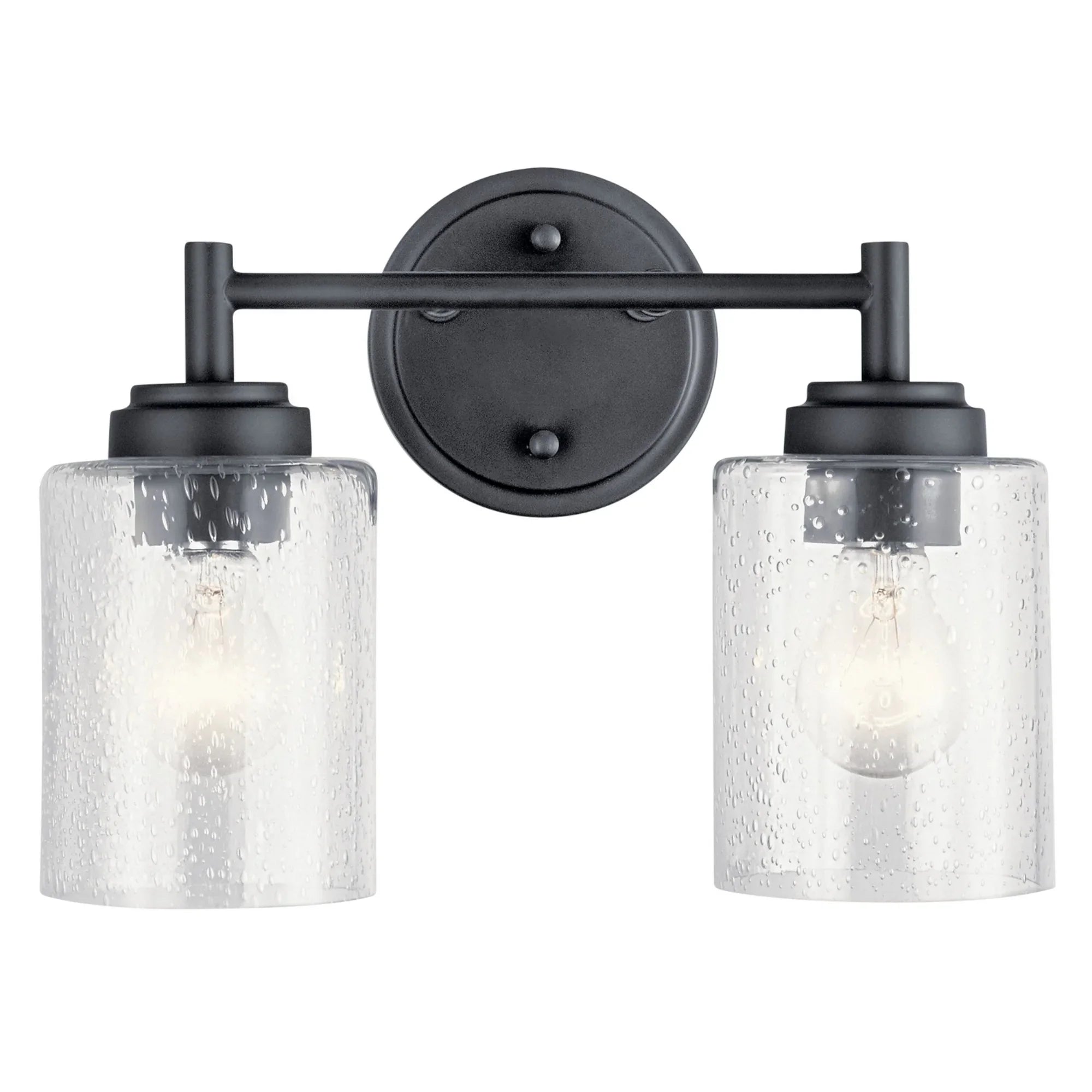 Winslow 13" 2-Light Bath Vanity Light, Black Finish - Bees Lighting
