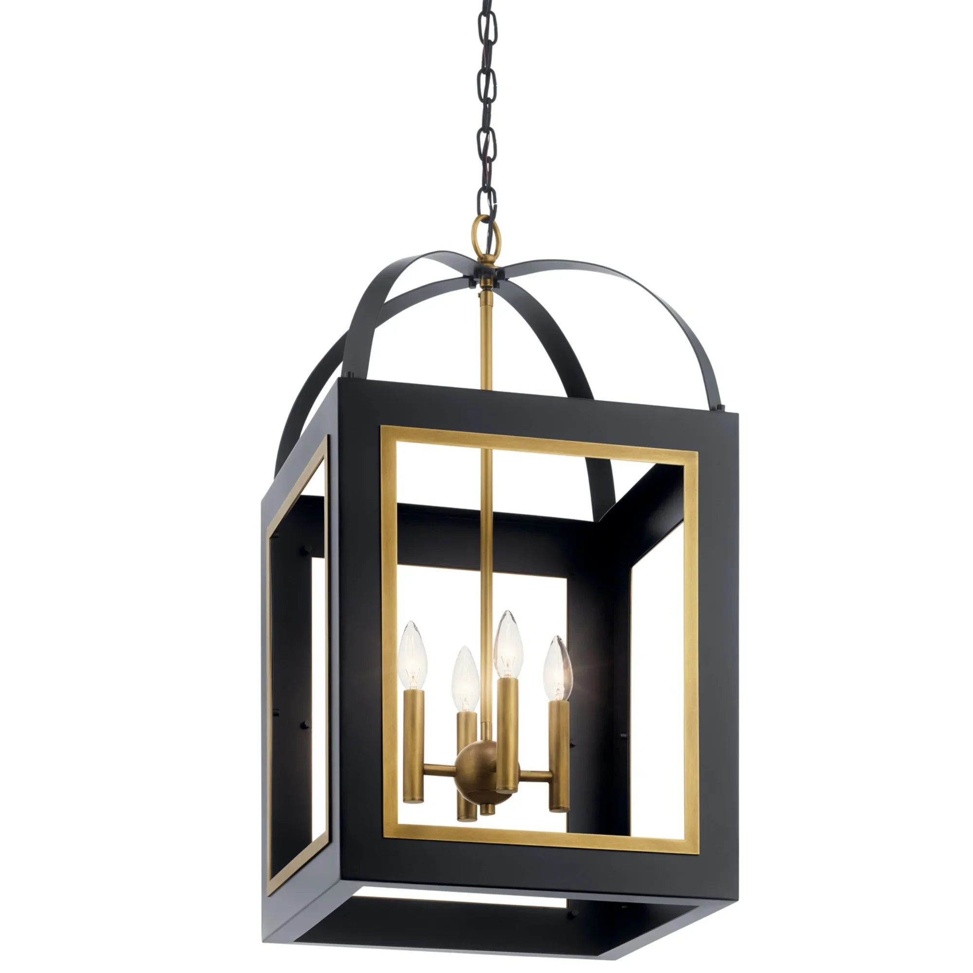 Vath 16" 4-Light Foyer Pendant, Black Finish - Bees Lighting
