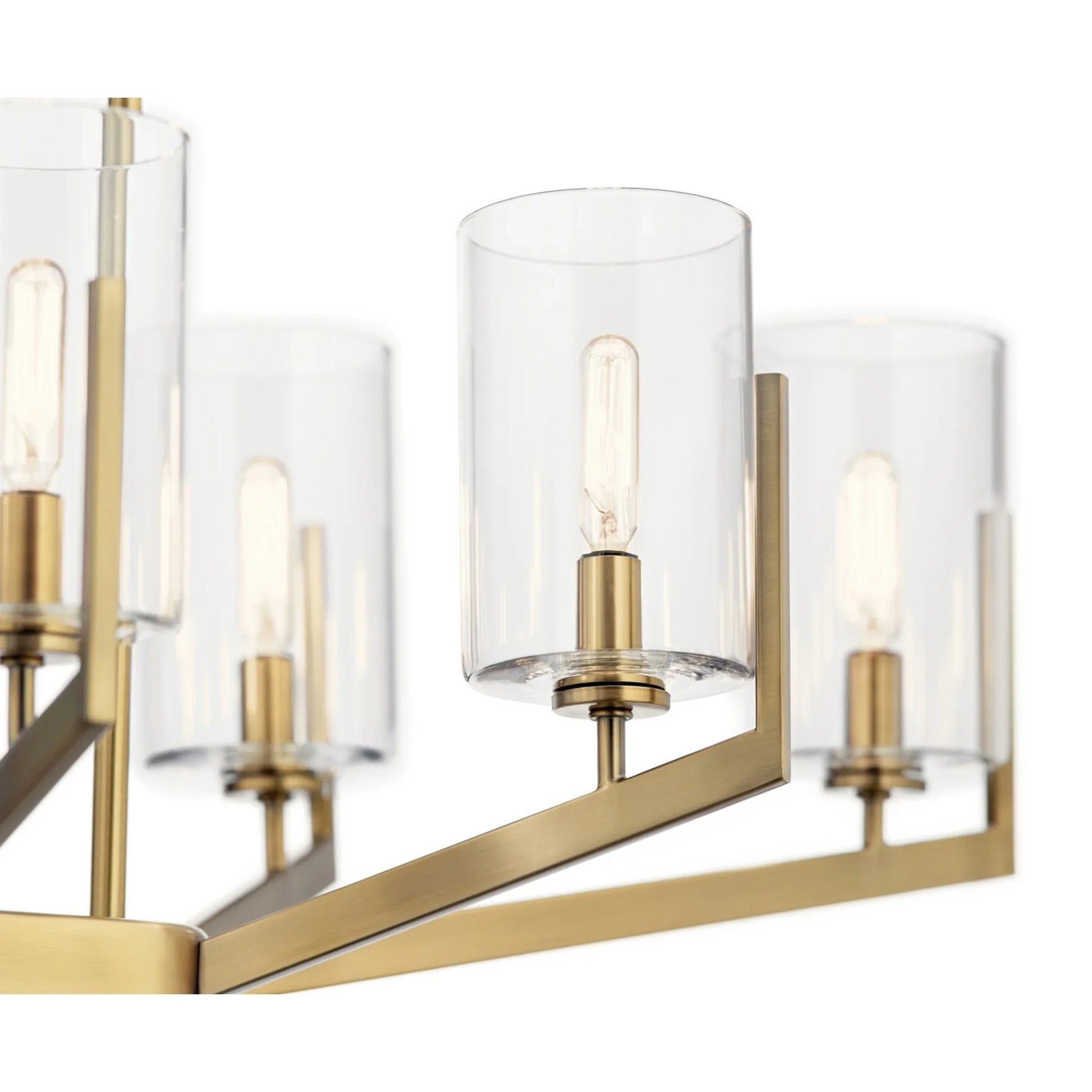 Nye 37" 8-Light Chandelier, Brushed Natural Brass Finish - Bees Lighting