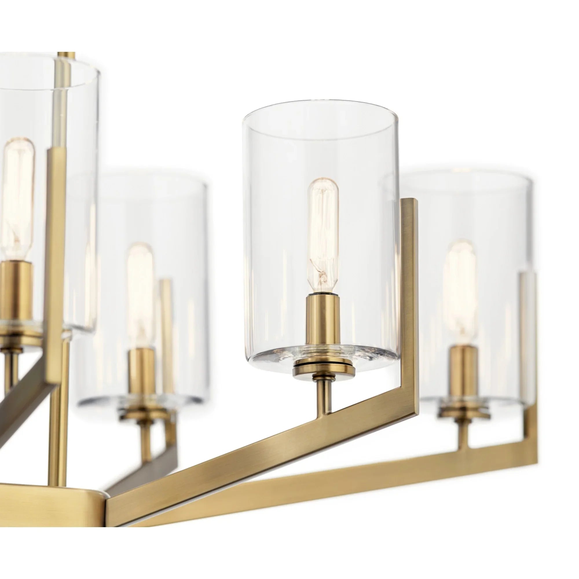 Nye 37" 8-Light Chandelier, Brushed Natural Brass Finish - Bees Lighting