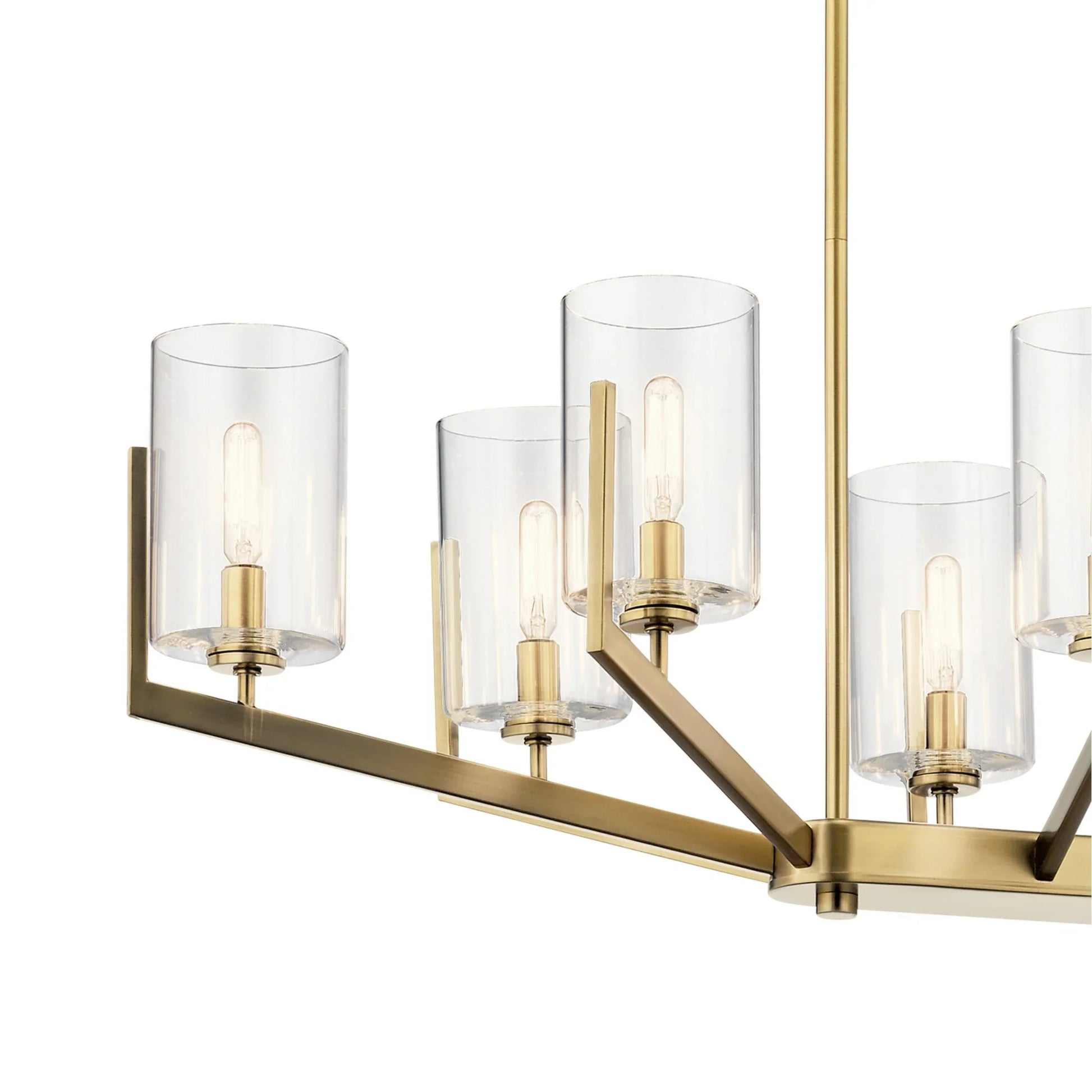 Nye 37" 8-Light Chandelier, Brushed Natural Brass Finish - Bees Lighting