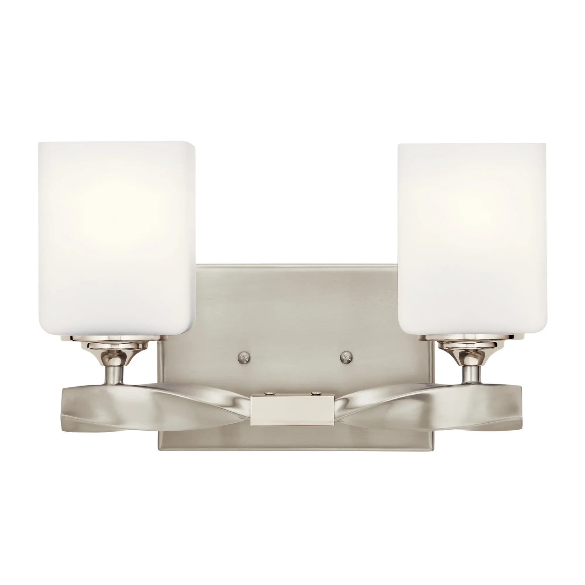 Marette 14" 2-Light Bath Vanity Light, Brushed Nickel Finish - Bees Lighting