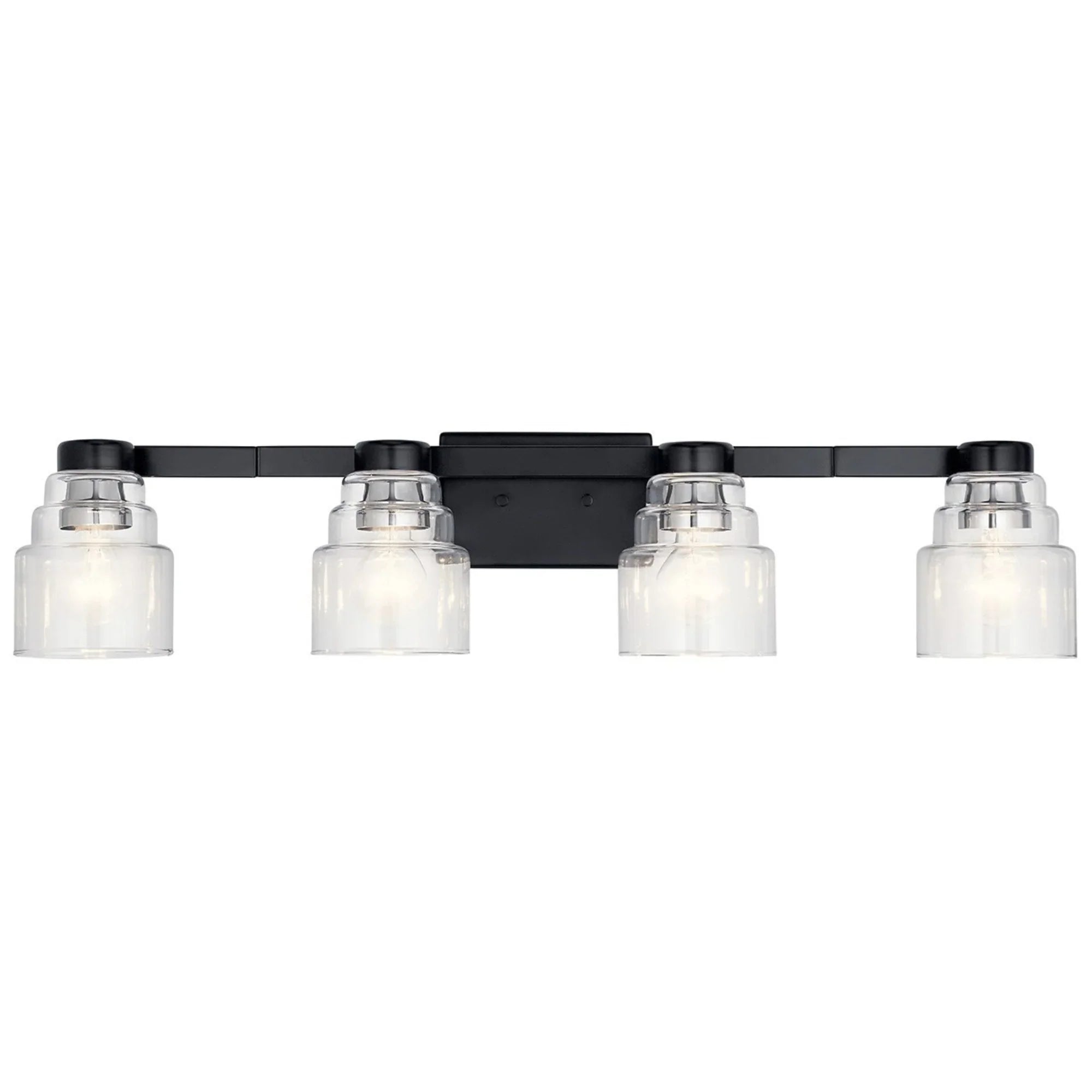 Vionnet 34" 4-Light Bath Vanity Light, Black Finish - Bees Lighting