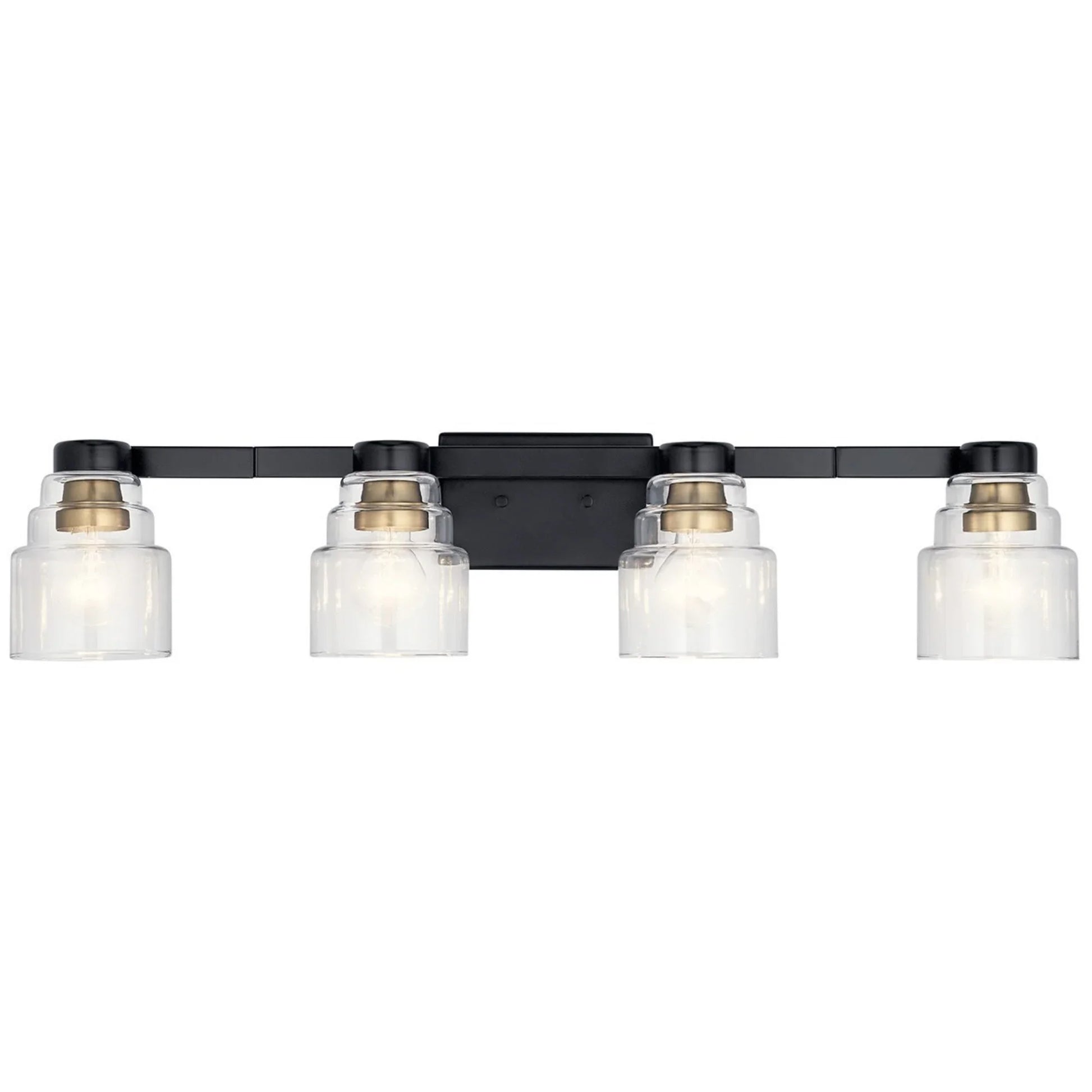 Vionnet 34" 4-Light Bath Vanity Light, Black Finish - Bees Lighting