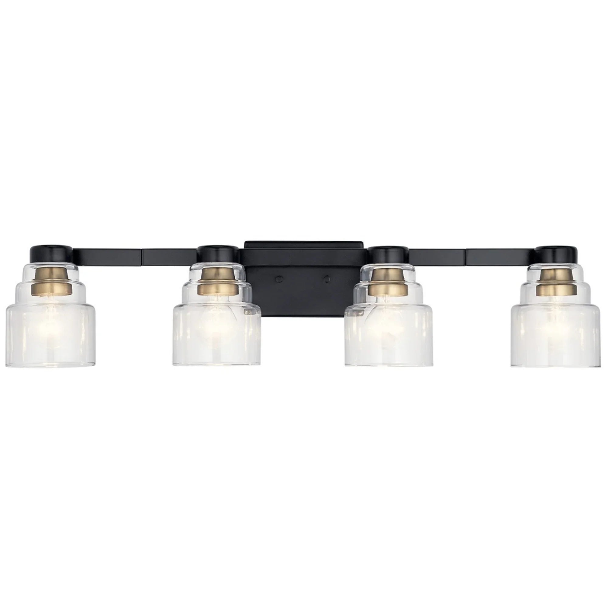 Vionnet 34" 4-Light Bath Vanity Light, Black Finish - Bees Lighting