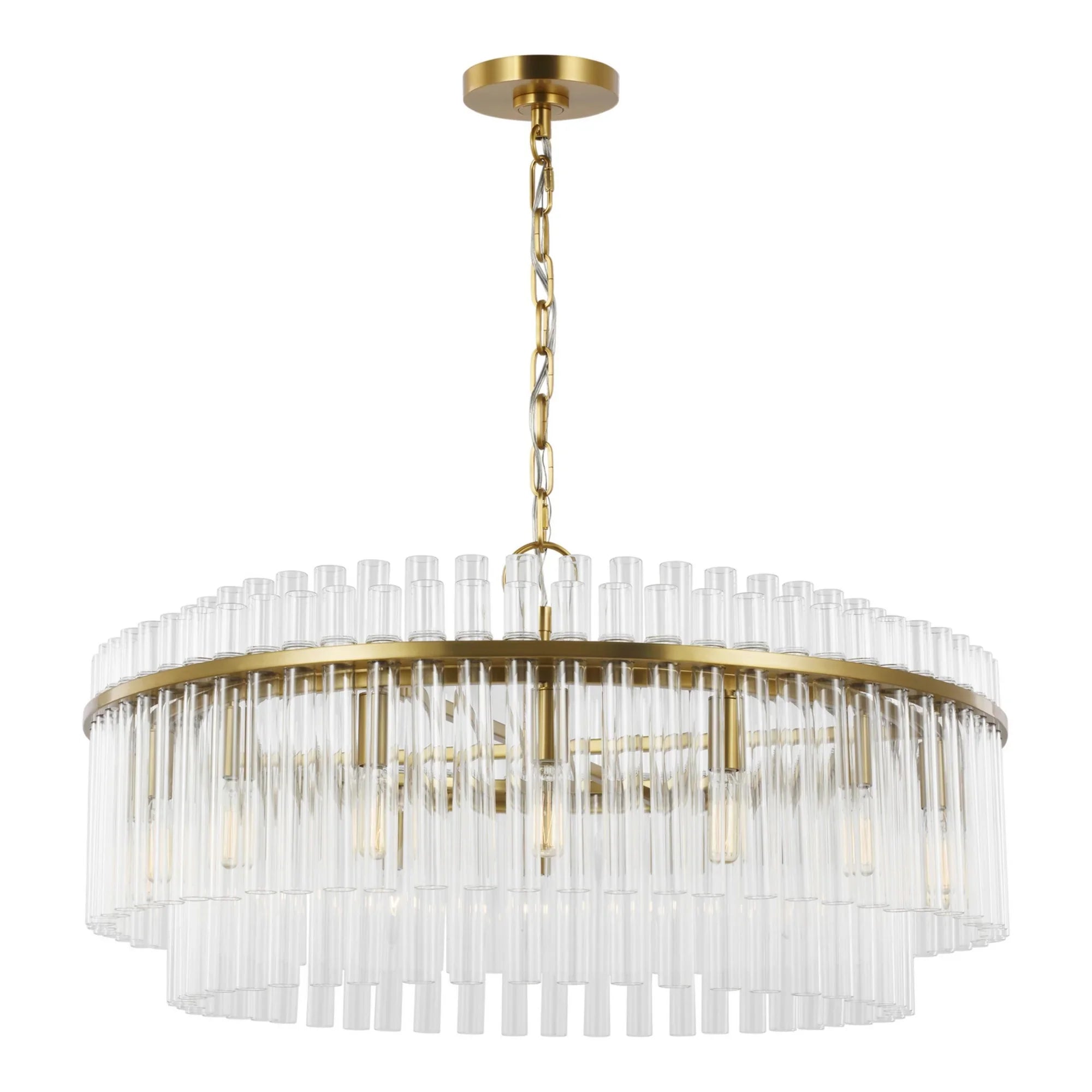 Beckett 32" 16-Light Large Chandelier, Burnished Brass Finish - Bees Lighting