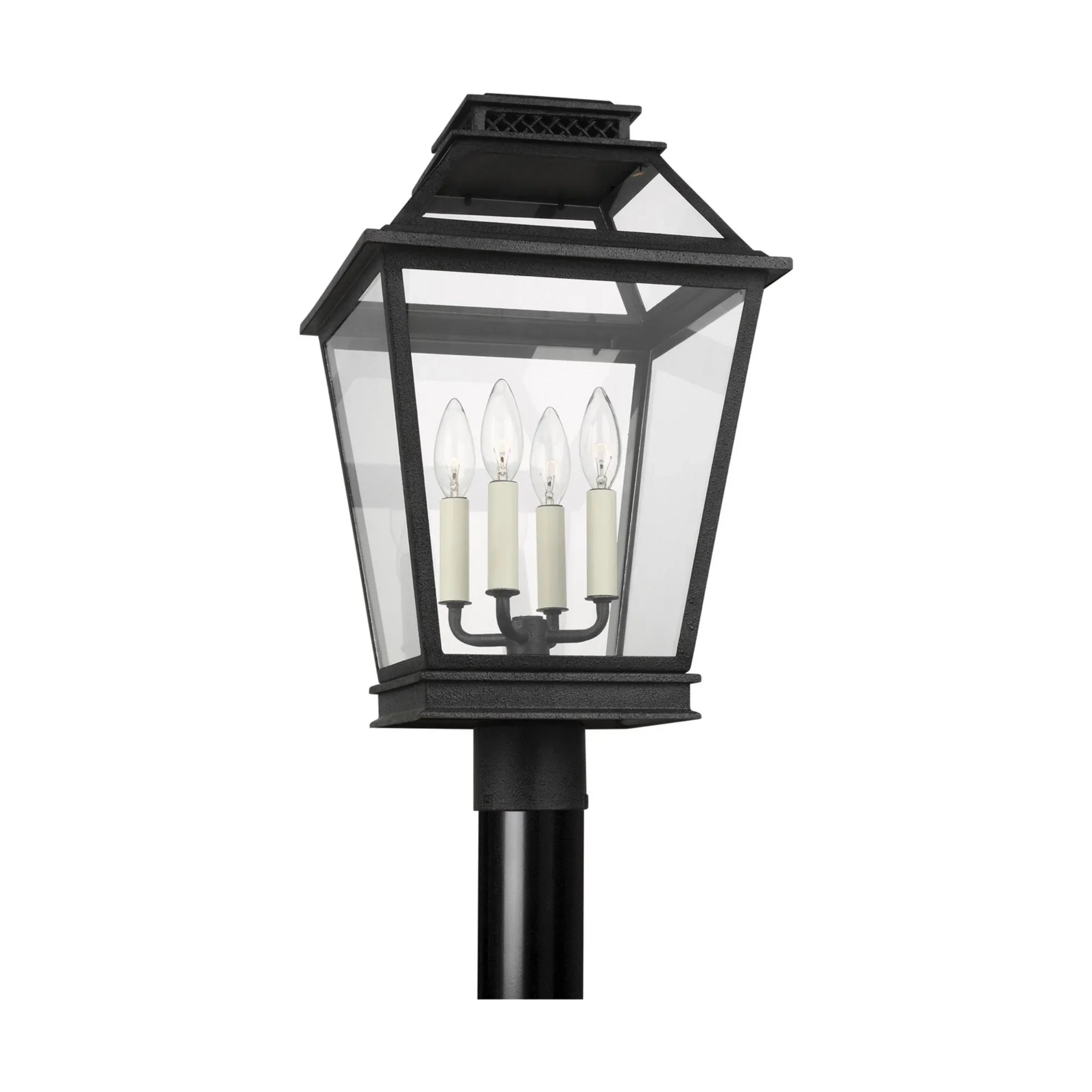 Falmouth 22" 4-Light Post Lantern, Dark Weathered Zinc Finish - Bees Lighting
