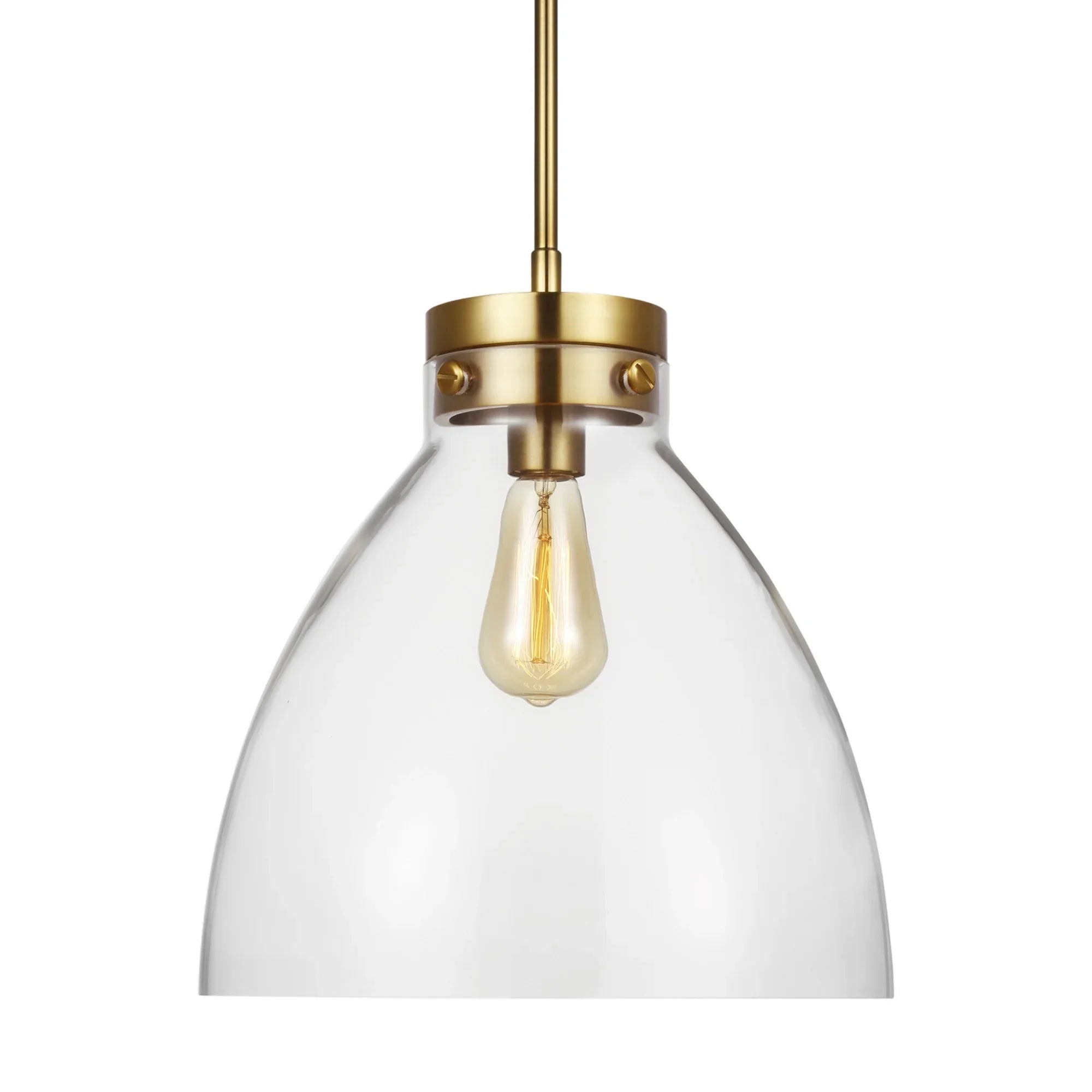 Garrett 14" Wide Pendant, Burnished Brass Finish - Bees Lighting