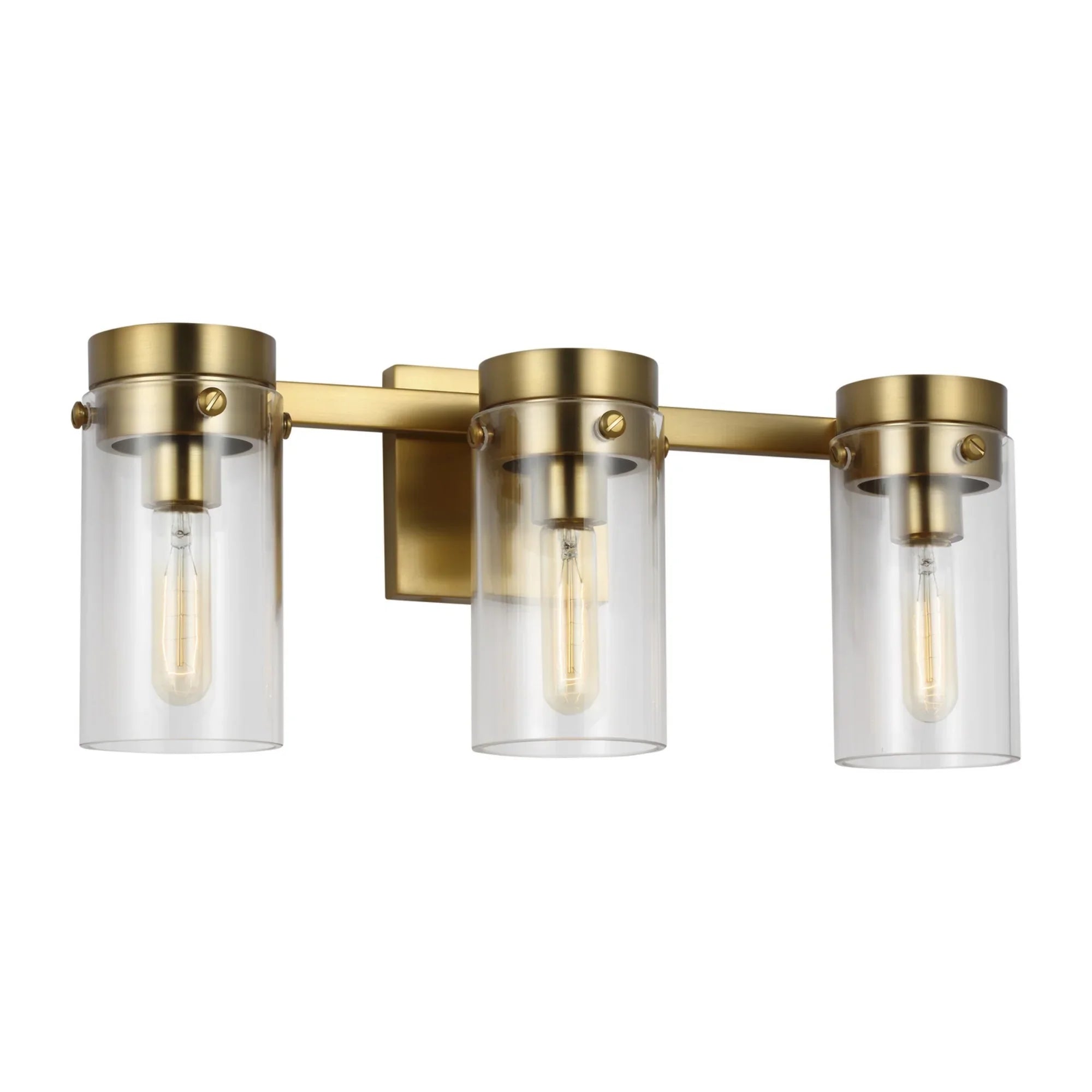 Garrett 21" 3-Light Bathroom Vanity, Burnished Brass Finish - Bees Lighting