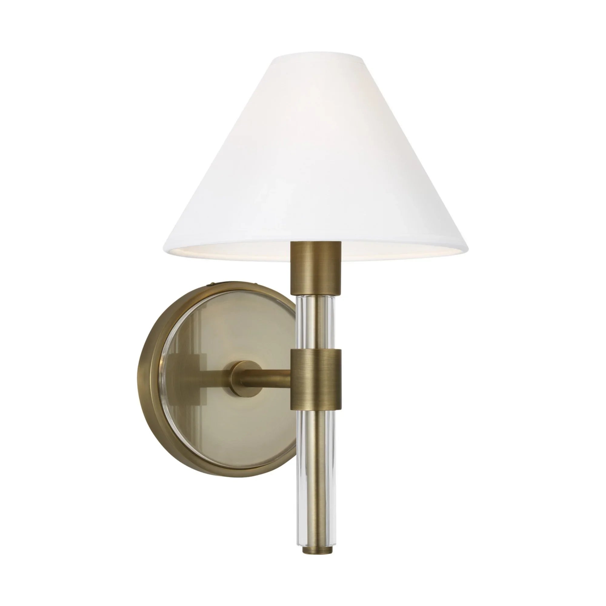Robert 12" Wall Sconce, Time Worn Brass Finish - Bees Lighting