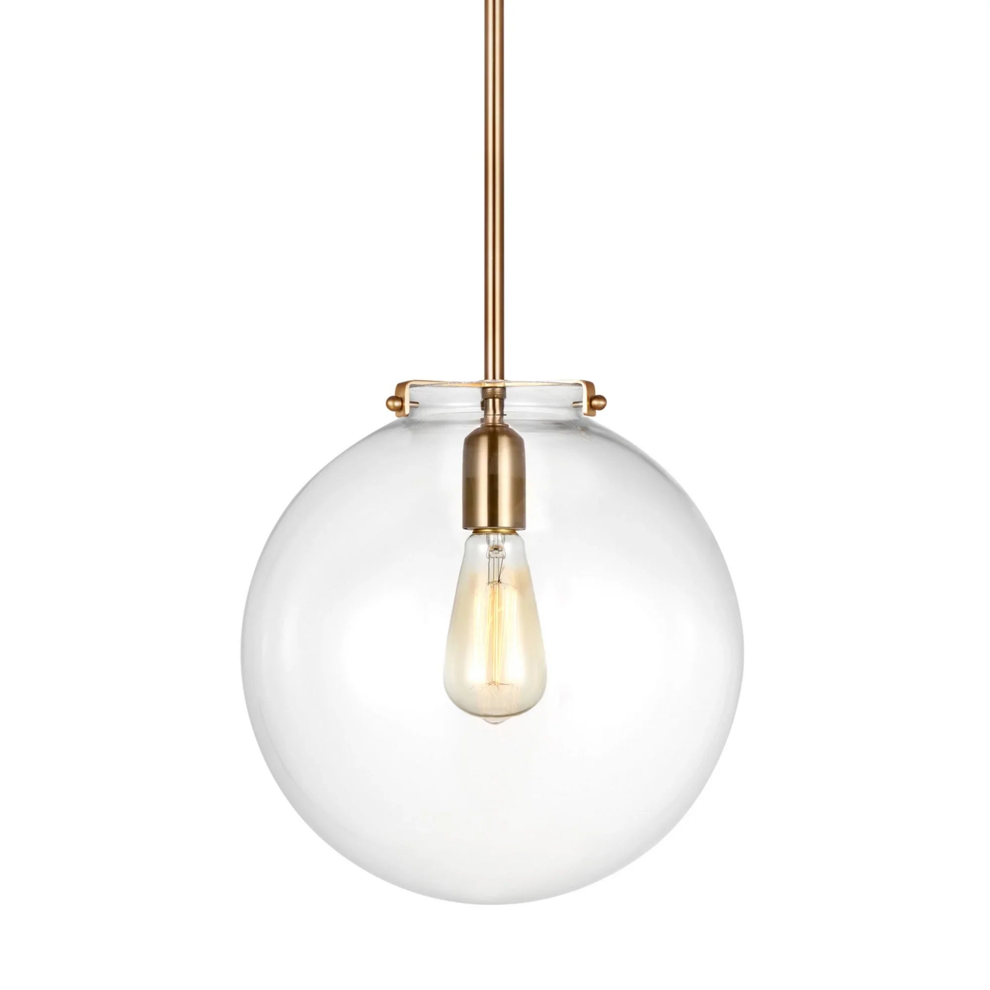 Kate 12" Sphere Pendant, Satin Brass Finish - Bees Lighting