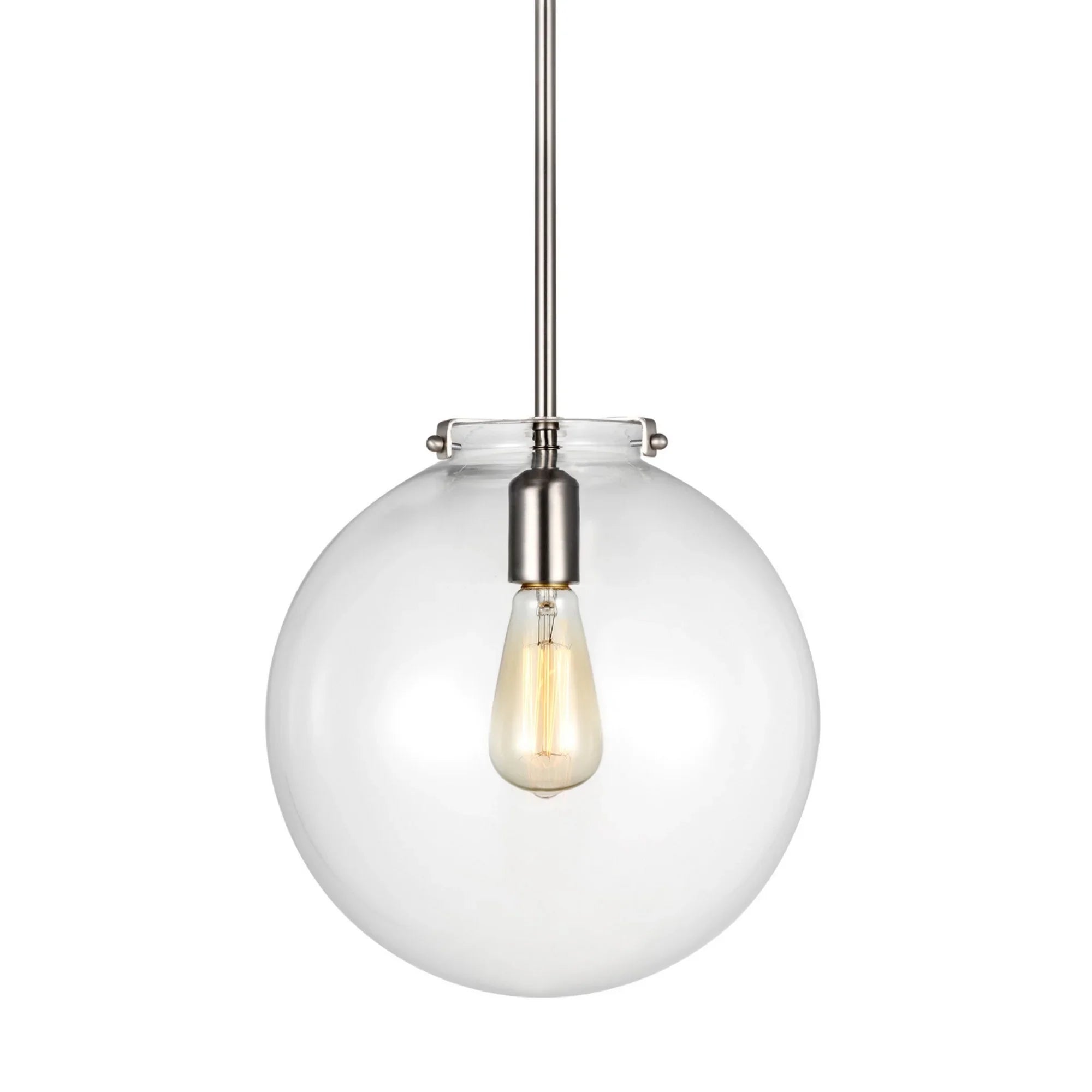 Kate 12" Sphere Pendant, Brushed Nickel Finish - Bees Lighting