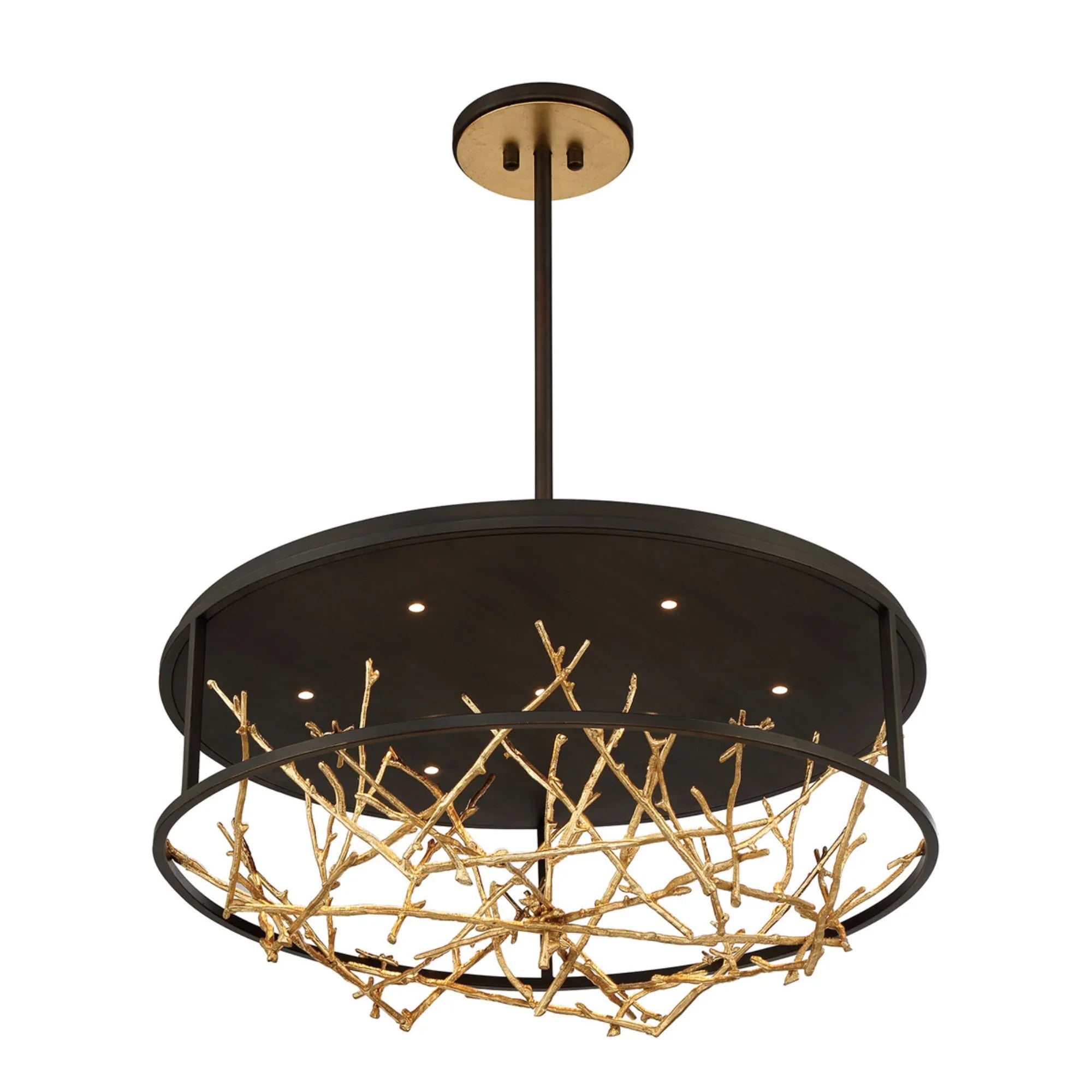 Aerie 31" LED Chandelier, Gold & Black Finish - Bees Lighting