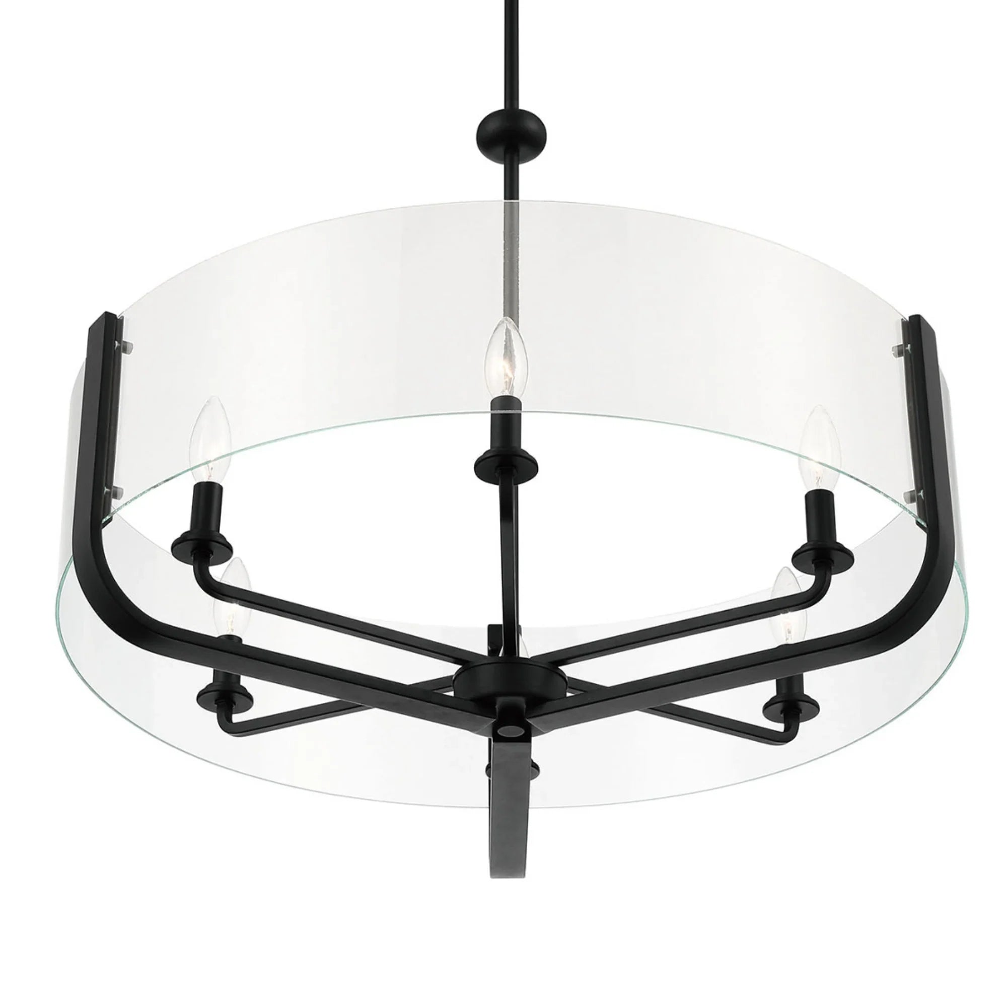 Campisi 6-Light 28" Chandelier, Black Finish - Bees Lighting