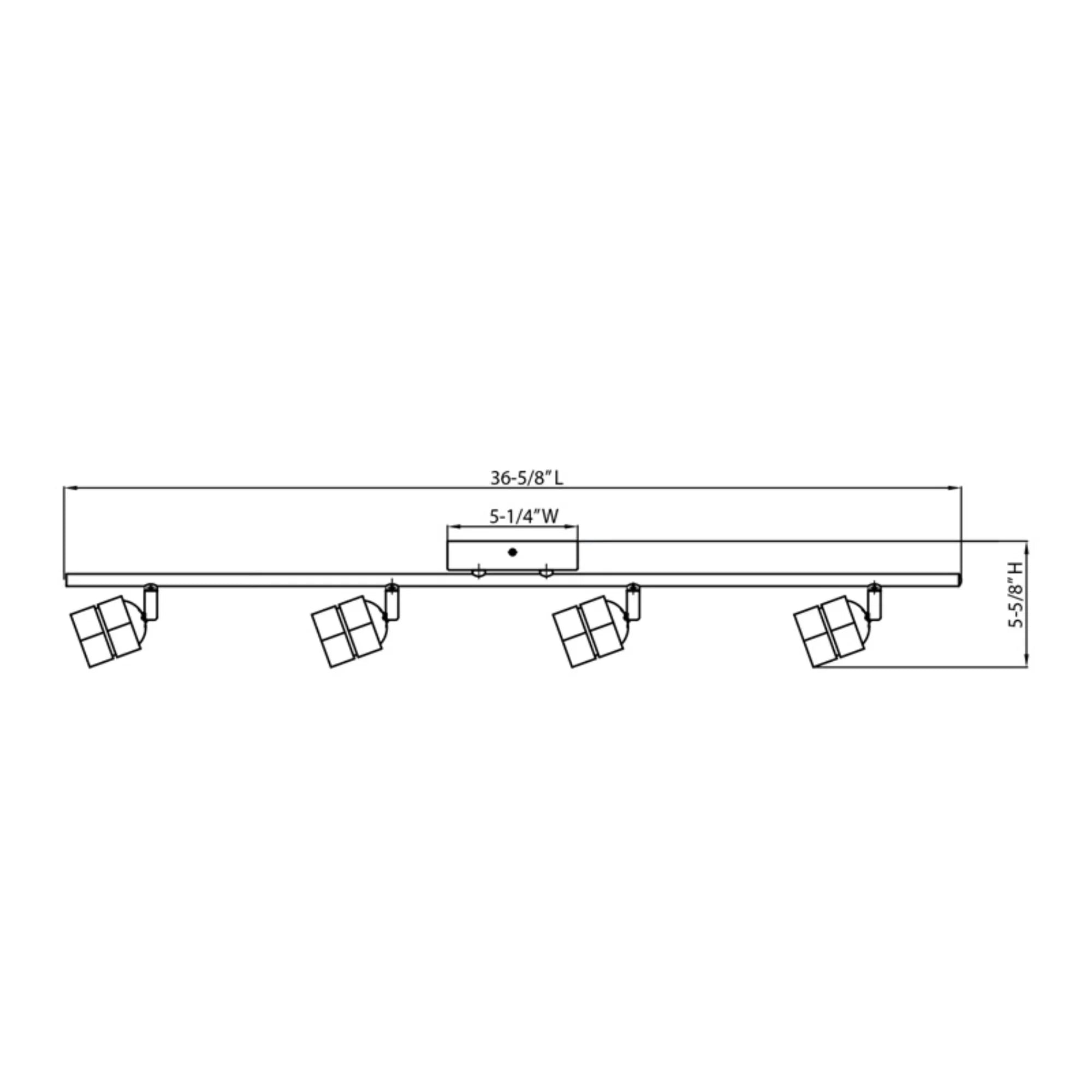 Cantrell 37" LED Fixed Rail, Satin Nickel Finish - Bees Lighting