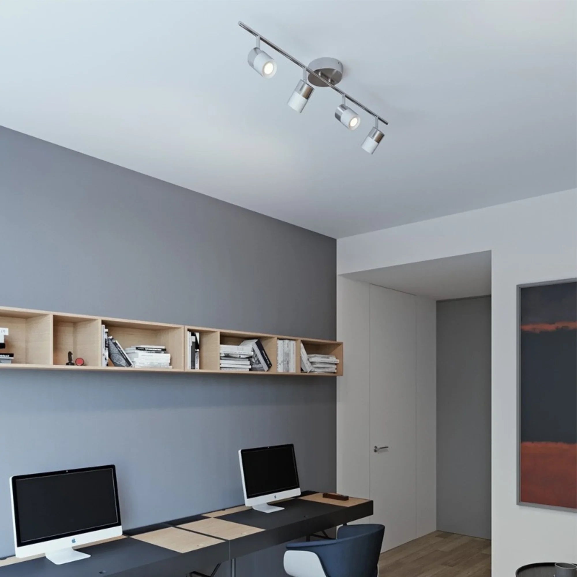 Gramercy 37" LED Fixed Rail, Satin Nickel Finish - Bees Lighting