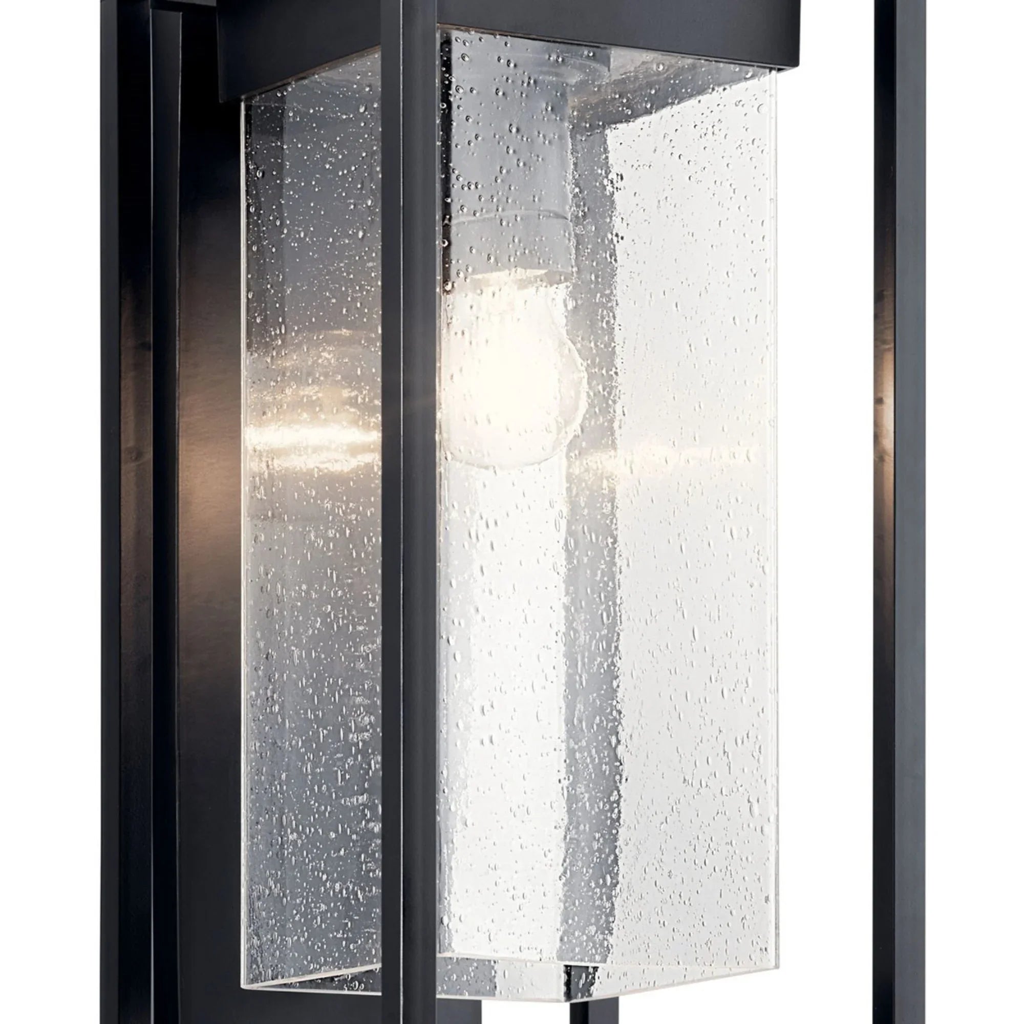Mercer 19" Outdoor Wall Light, Black with Silver Highlights Finish - Bees Lighting