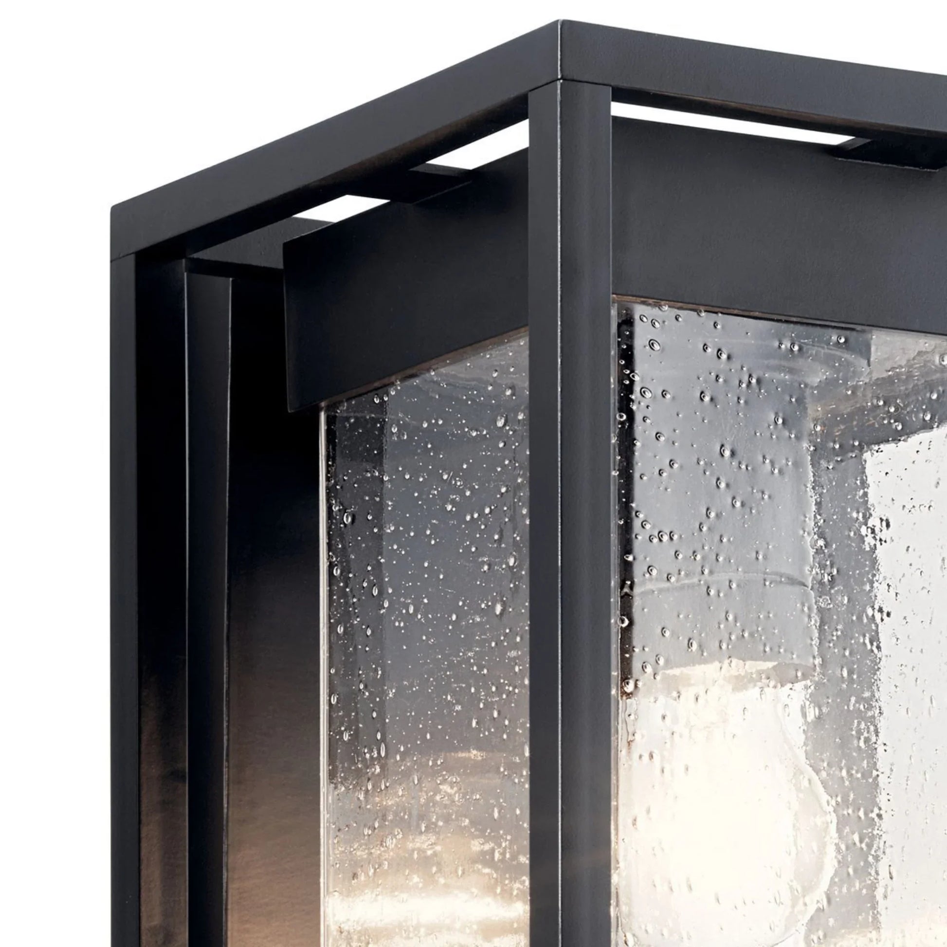 Mercer 19" Outdoor Wall Light, Black with Silver Highlights Finish - Bees Lighting