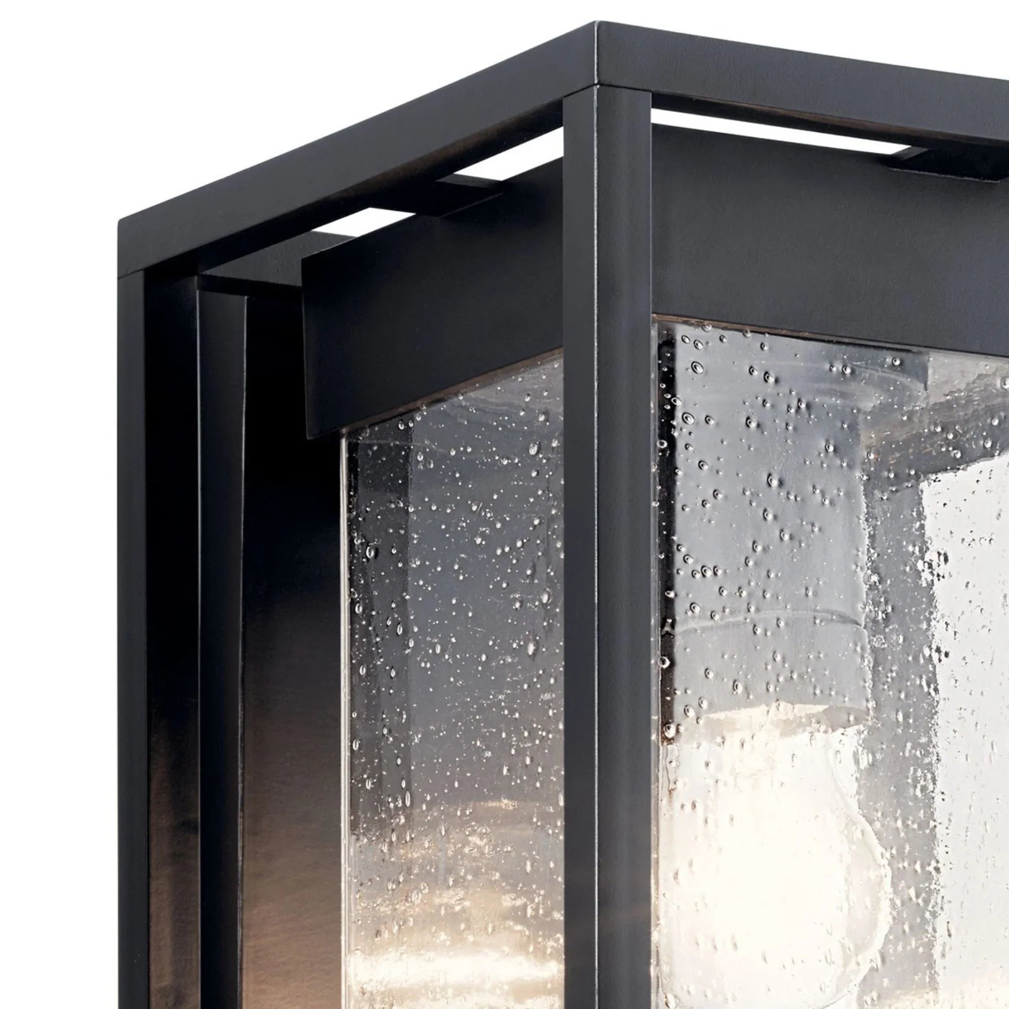 Mercer 19" Outdoor Wall Light, Black with Silver Highlights Finish - Bees Lighting