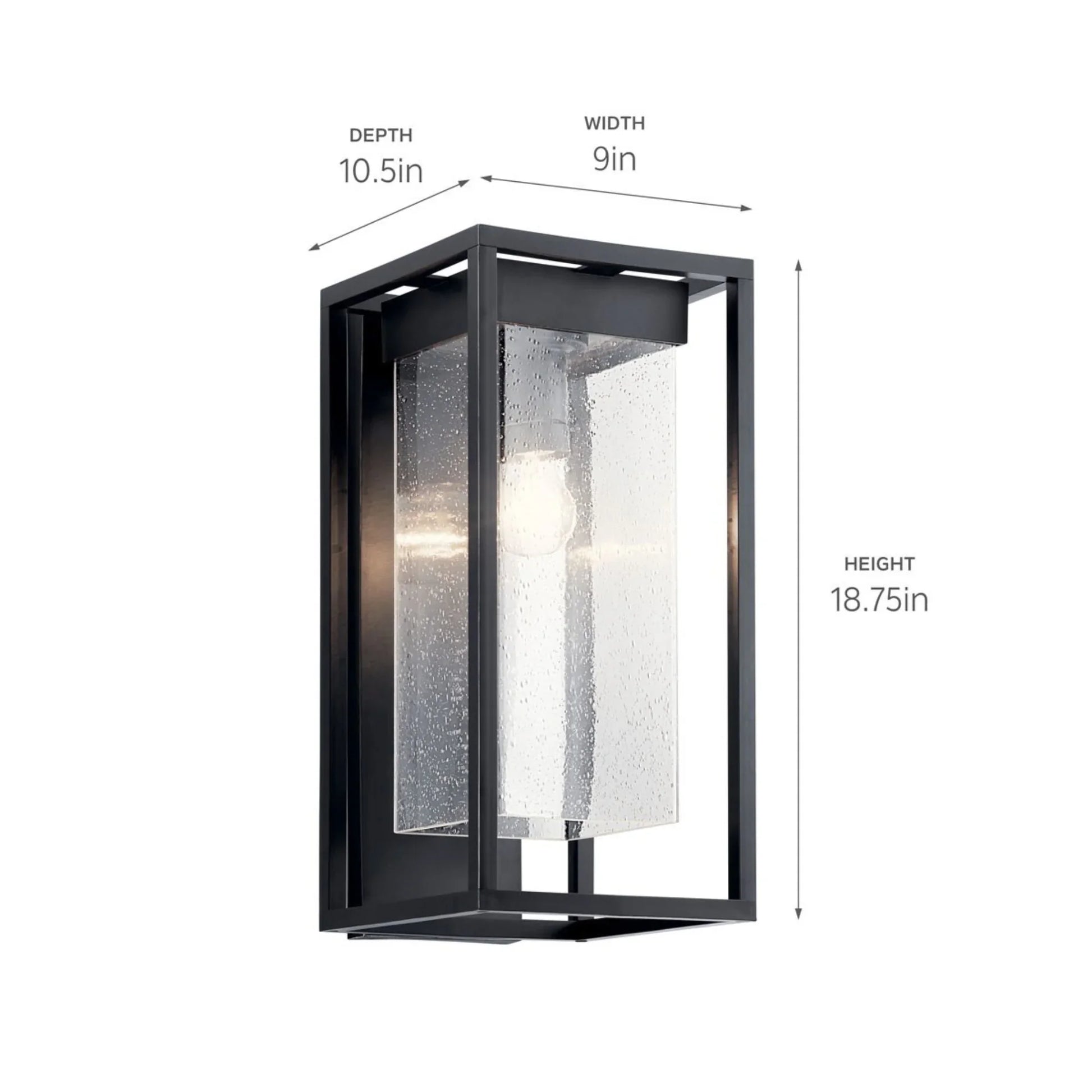 Mercer 19" Outdoor Wall Light, Black with Silver Highlights Finish - Bees Lighting