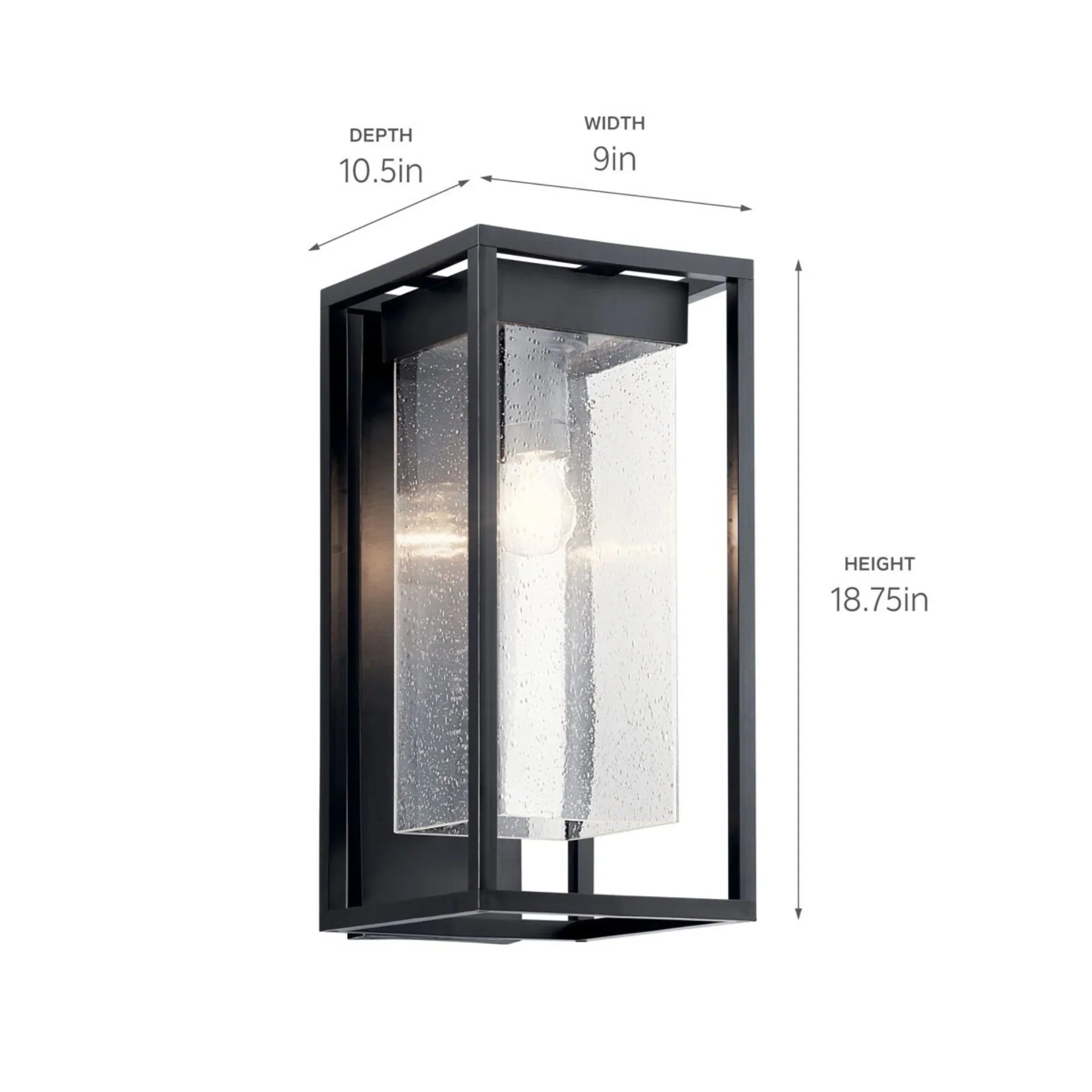 Mercer 19" Outdoor Wall Light, Black with Silver Highlights Finish - Bees Lighting