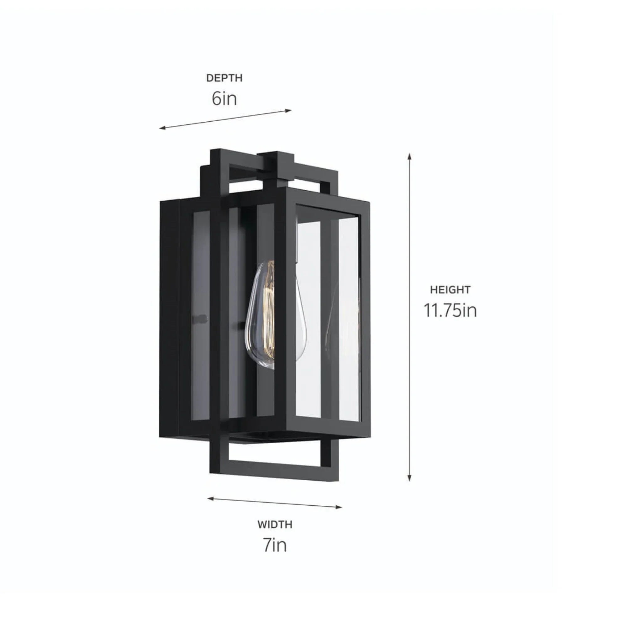 Goson 12" Outdoor Wall Light, Black Finish - Bees Lighting