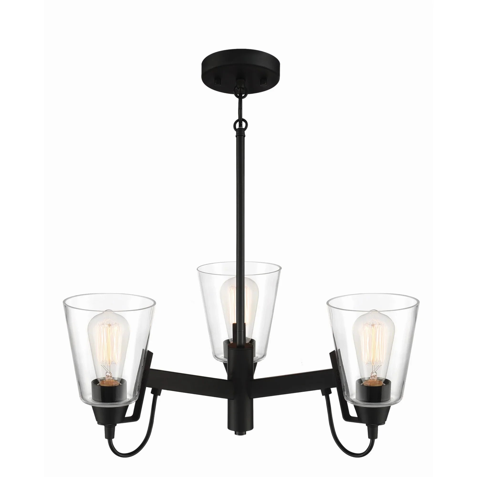 Beckonridge 22" 3-Light Chandelier, Coal Finish - Bees Lighting