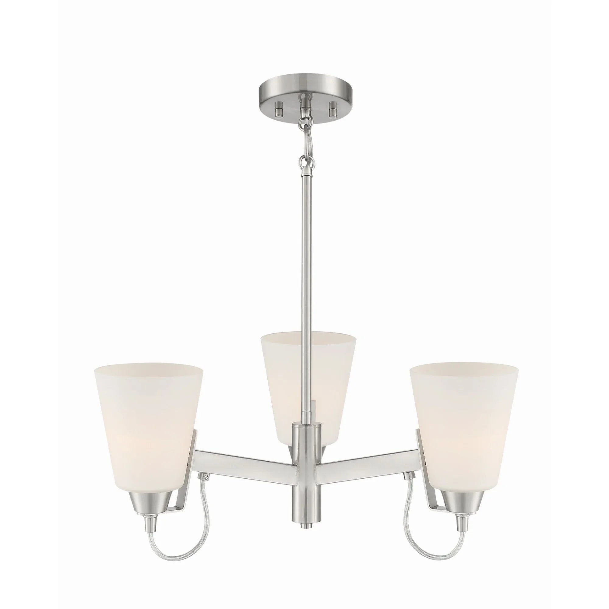 Beckonridge 22" 3-Light Chandelier, Brushed Nickel Finish - Bees Lighting