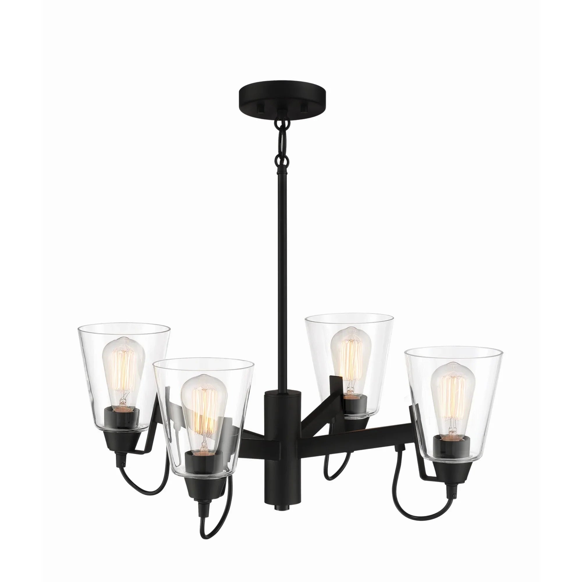 Beckonridge 24" 4-Light Chandelier, Coal Finish - Bees Lighting