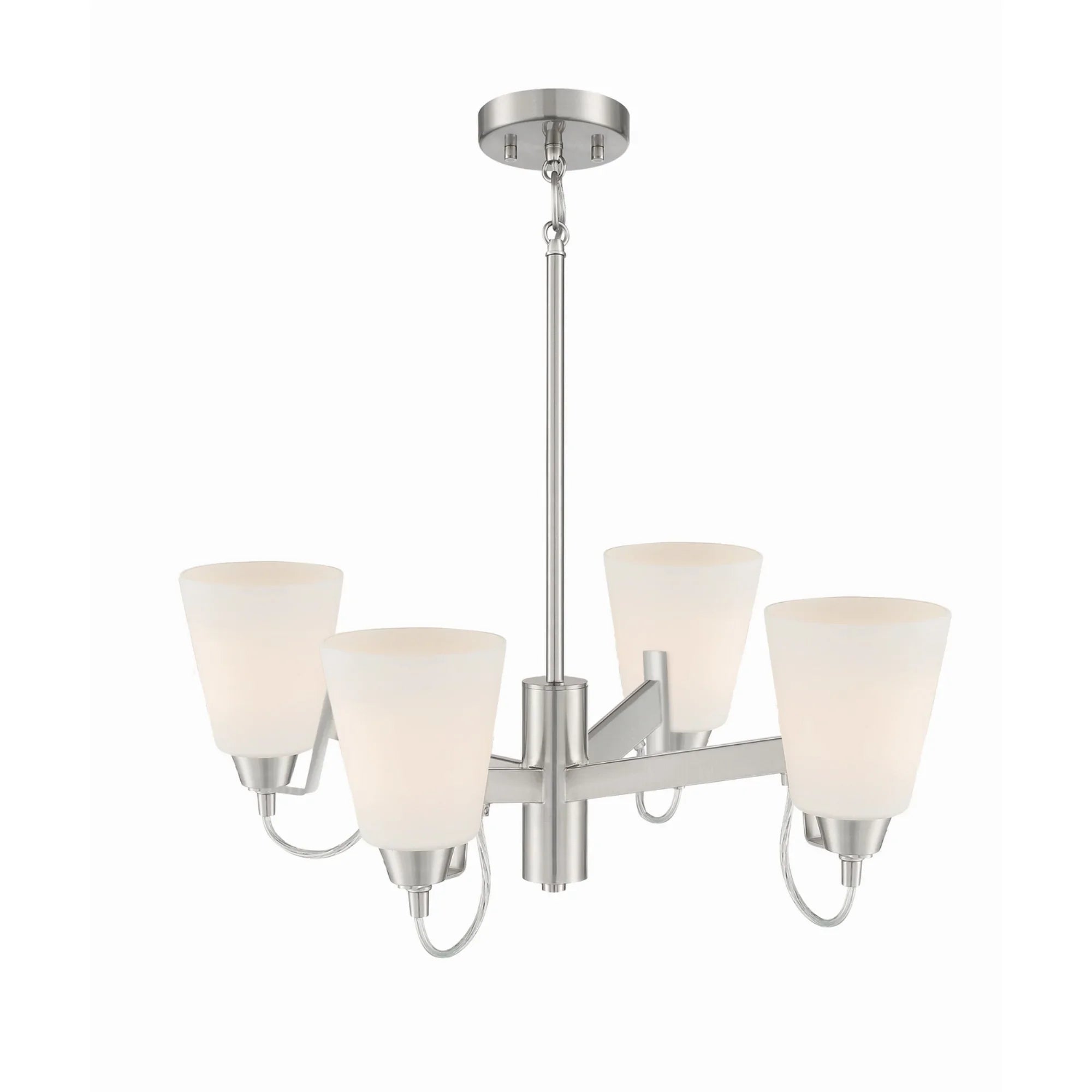 Beckonridge 24" 4-Light Chandelier, Brushed Nickel Finish - Bees Lighting