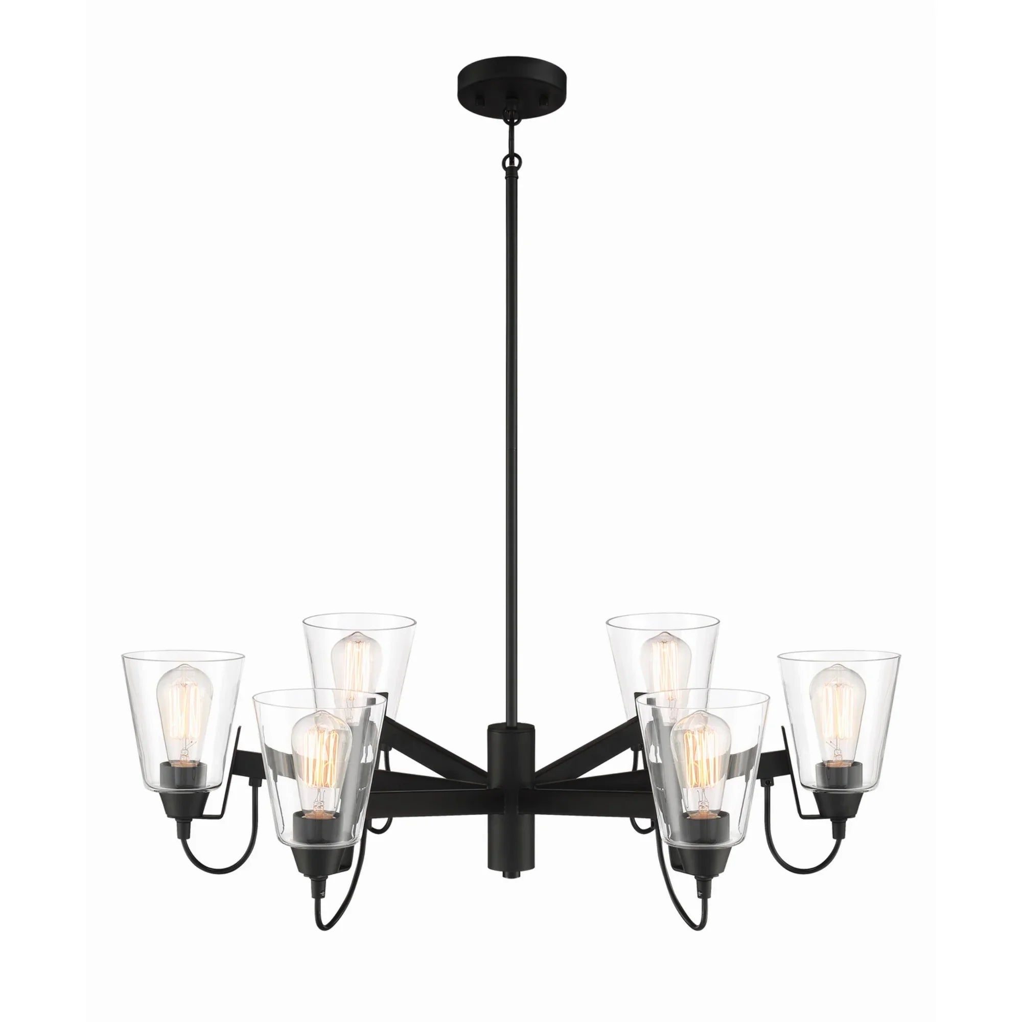 Beckonridge 32" 6-Light Chandelier, Coal Finish - Bees Lighting