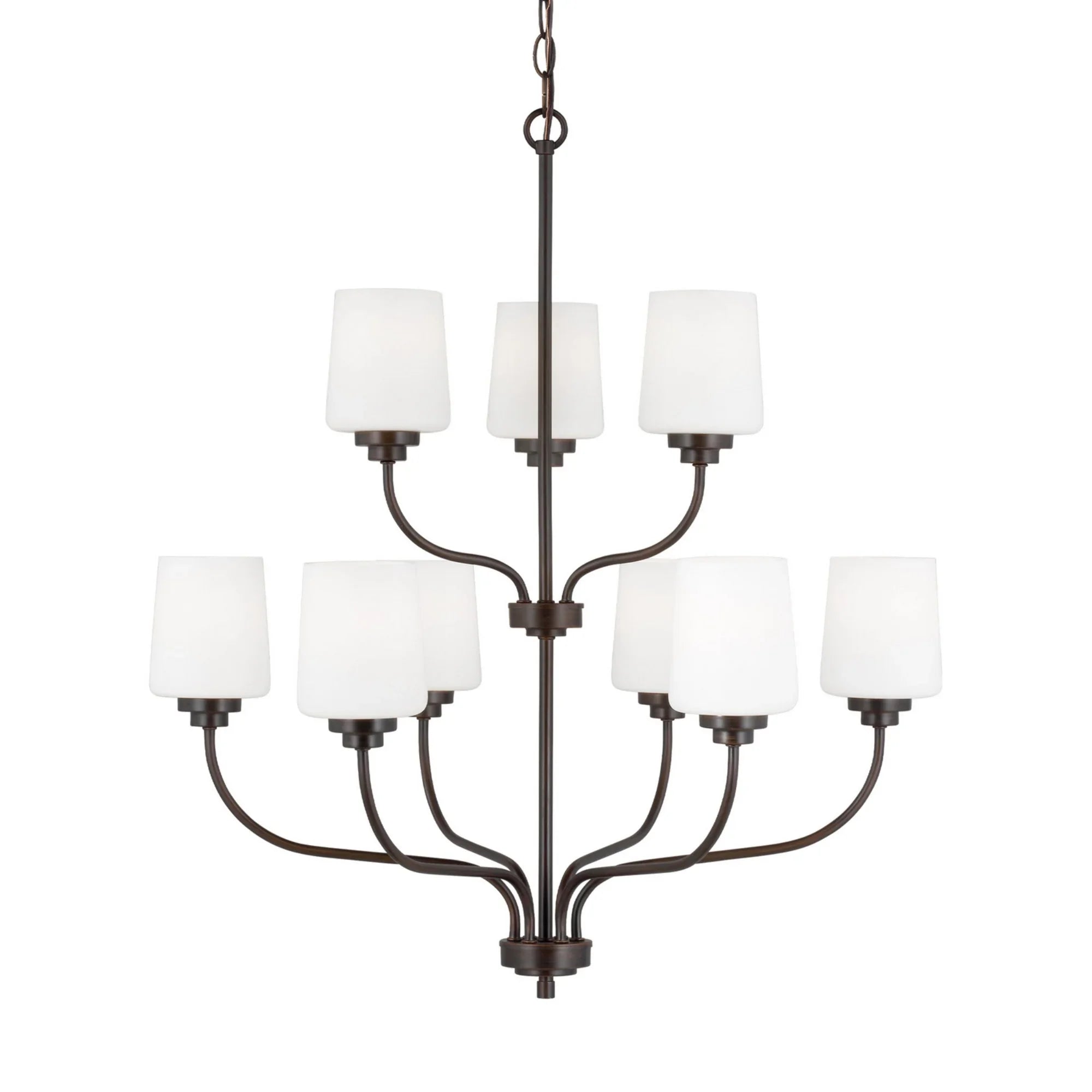 Windom 28" 9-Light Chandelier, Bronze Finish - Bees Lighting