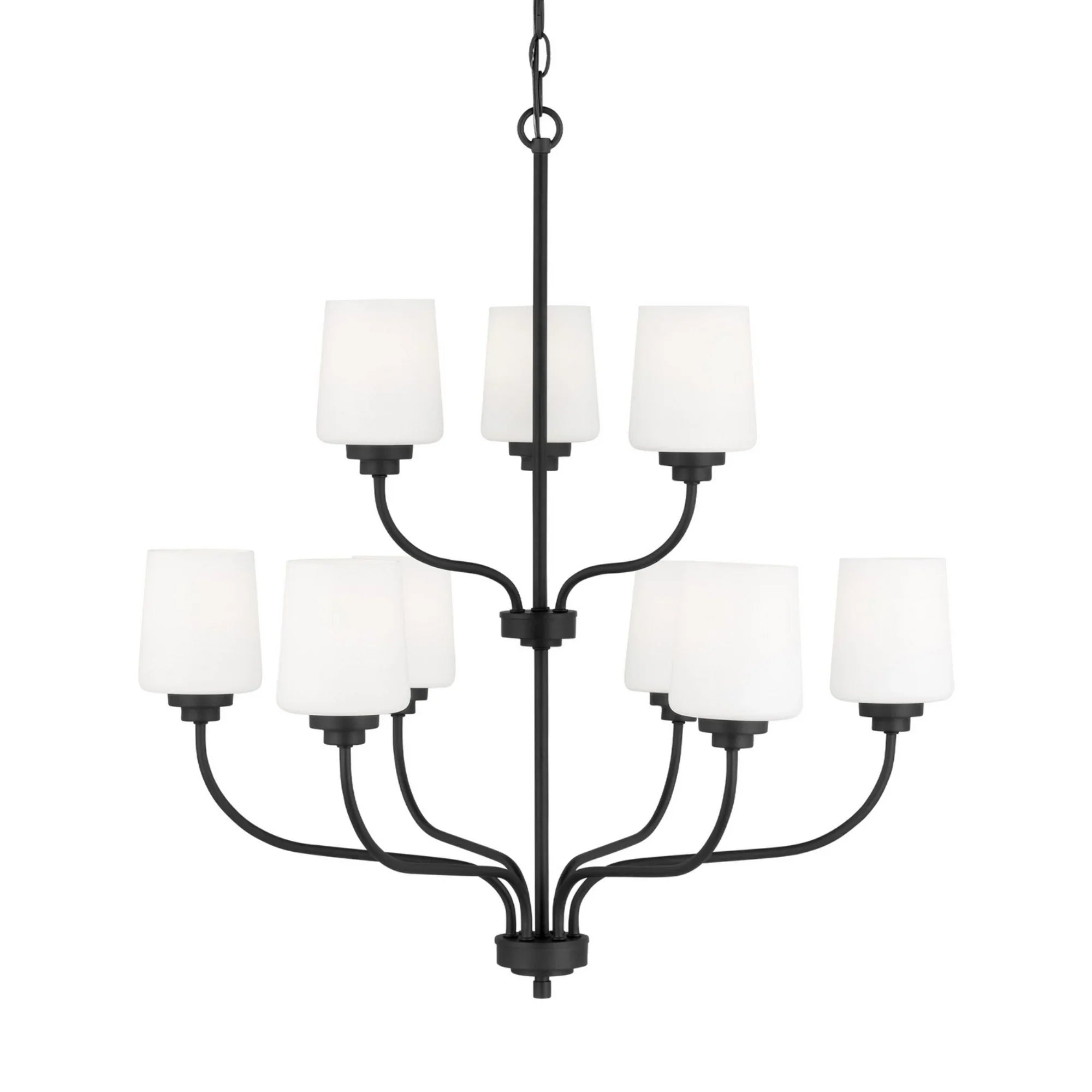 Windom 28" 9-Light Chandelier, Midnight Black Finish - Bees Lighting