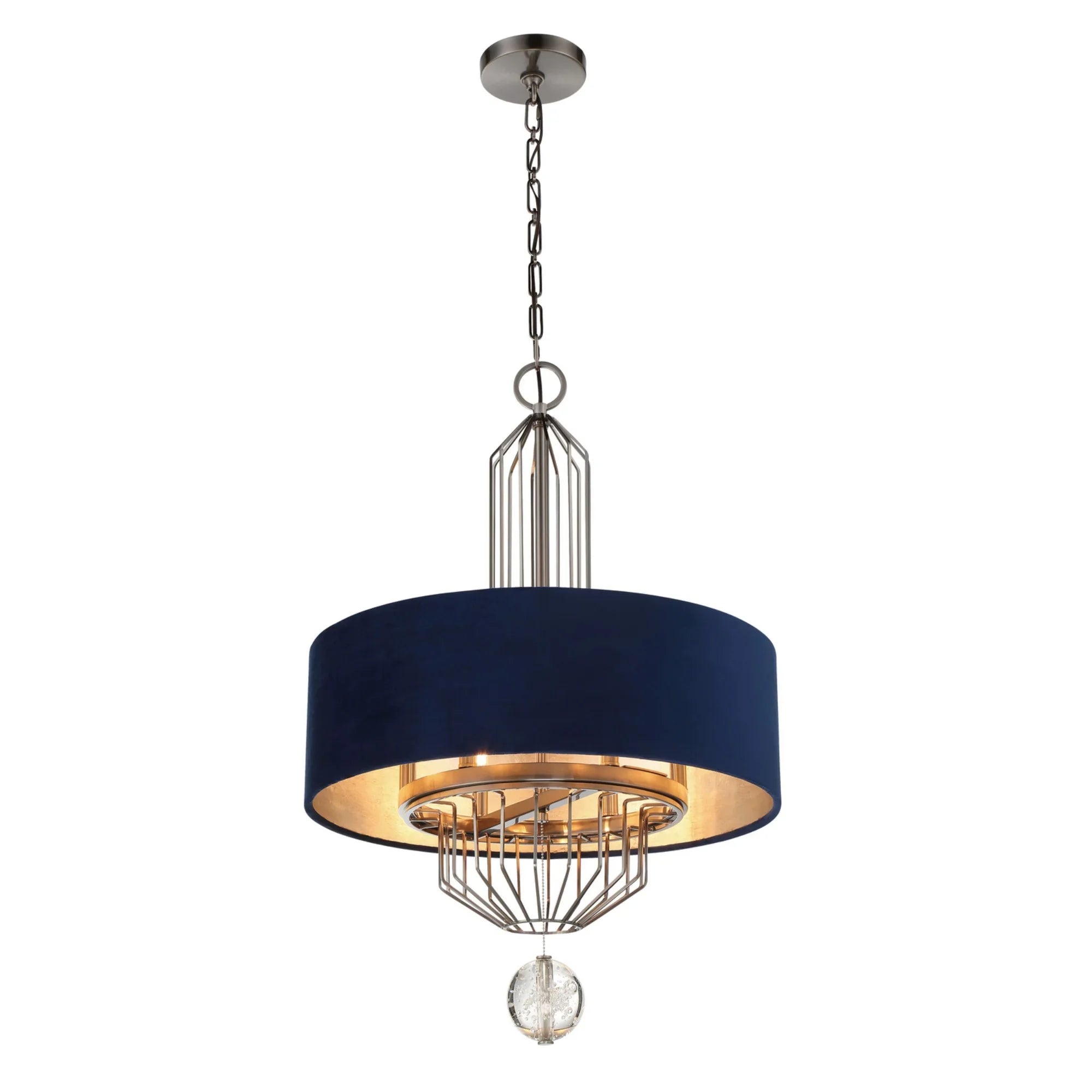 Grandeur 24" 6-Light Pendant, Aged Antique Nickel Finish - Bees Lighting