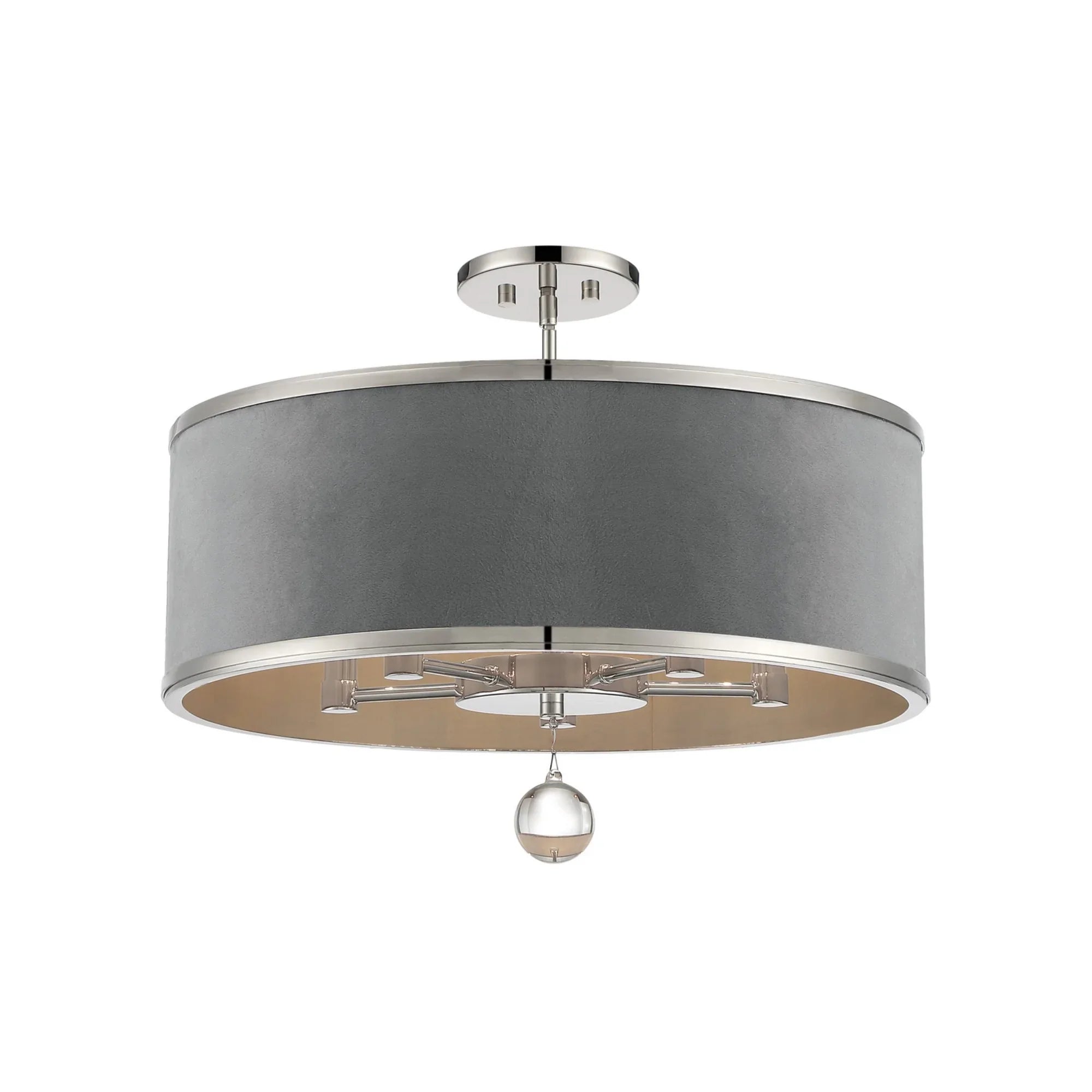 Luxour 20" 5-Light Pendant, Polished Nickel Finish - Bees Lighting