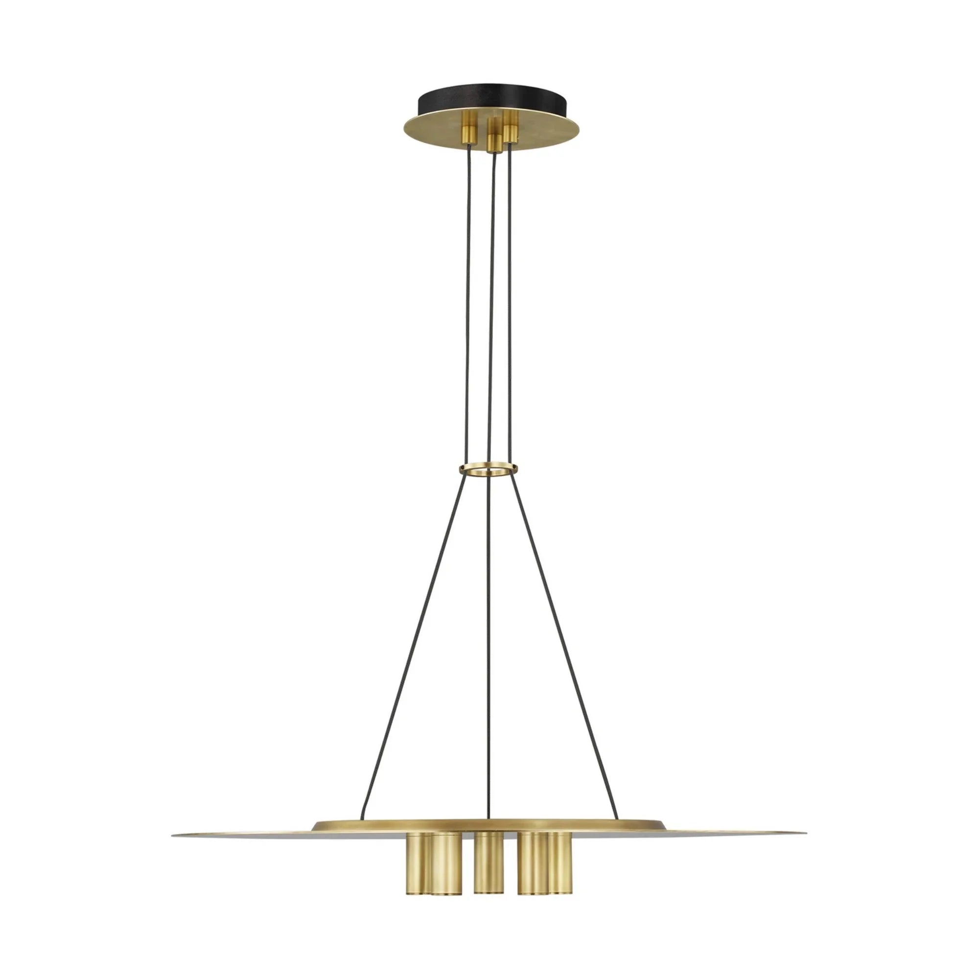 Ponte 22" LED Pendant, 277V, Natural Brass Finish - Bees Lighting