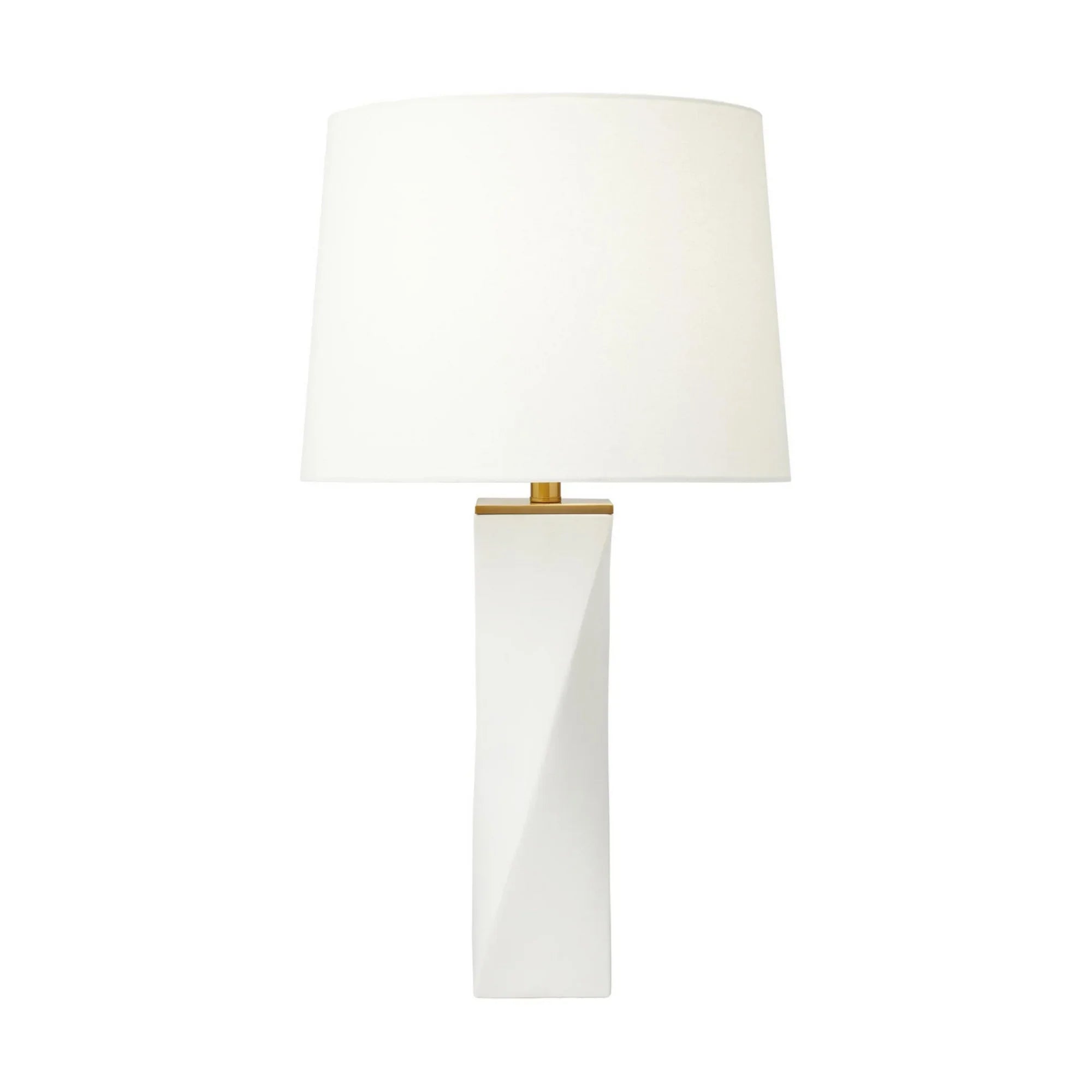 Lagos Table Lamp, White Leather Finish - Bees Lighting