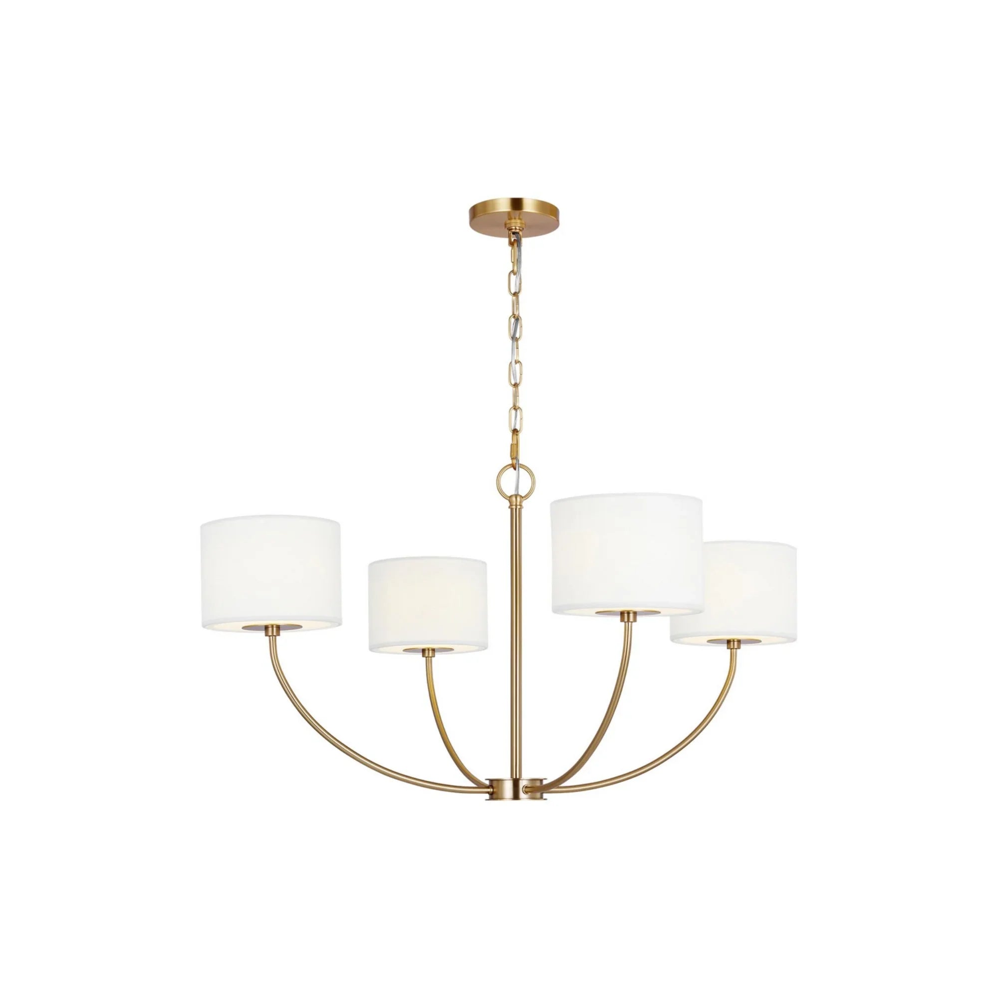 Sawyer 32" 4-Light Chandelier, Brushed Brass finish - Bees Lighting