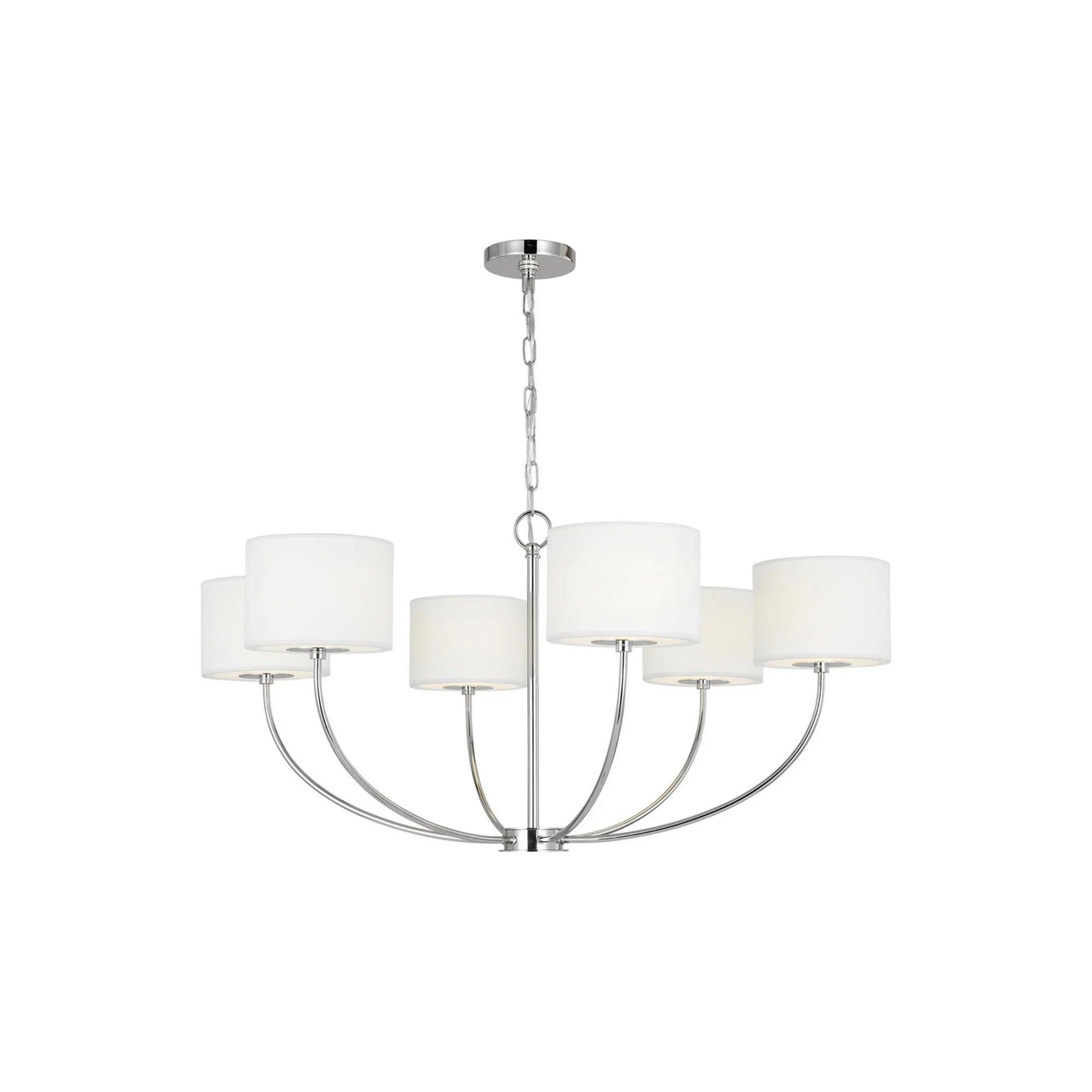 Sawyer 36" 6-Light Chandelier, Polished Nickel finish - Bees Lighting