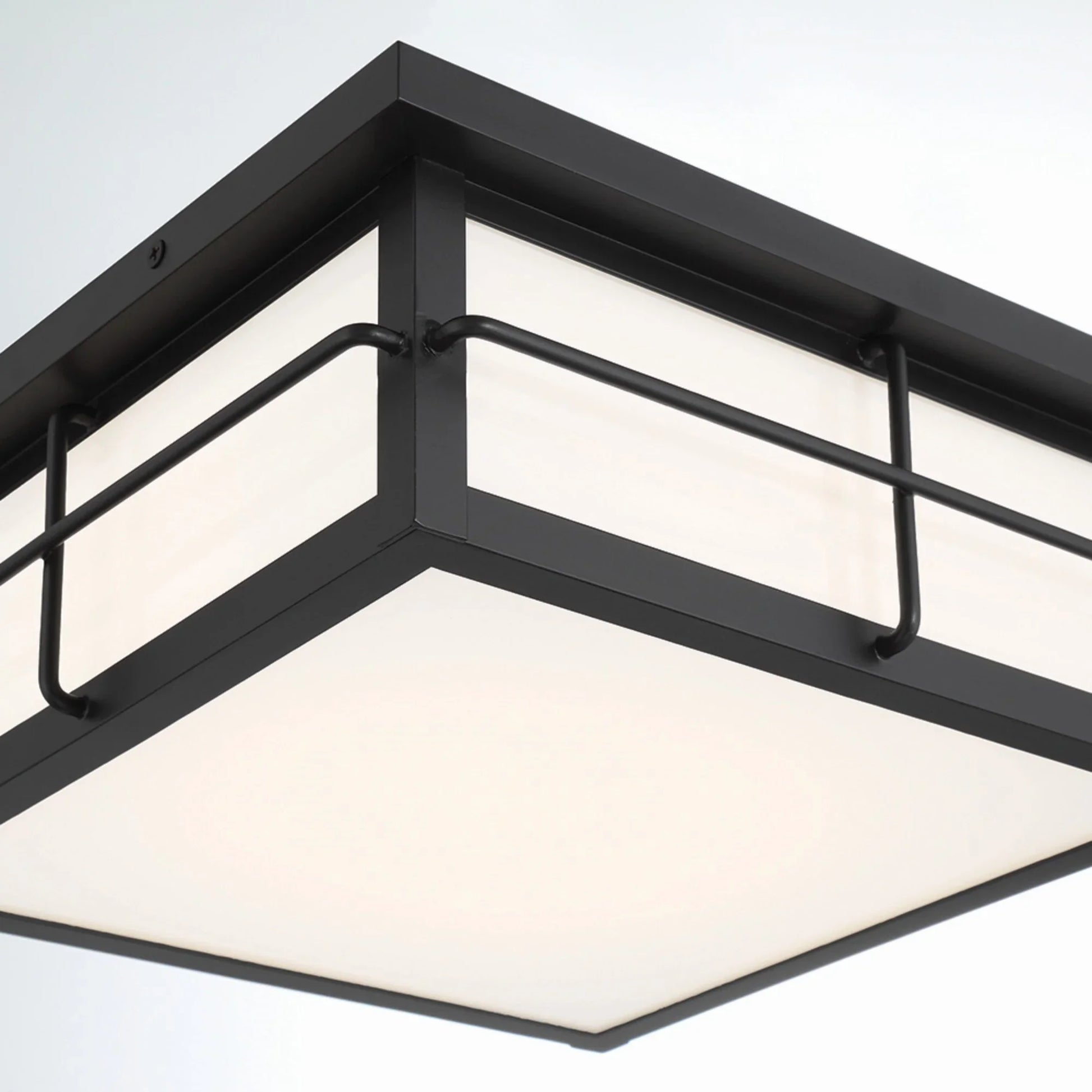 Bensa 13" LED Outdoor Flush Mount, Black Finish - Bees Lighting
