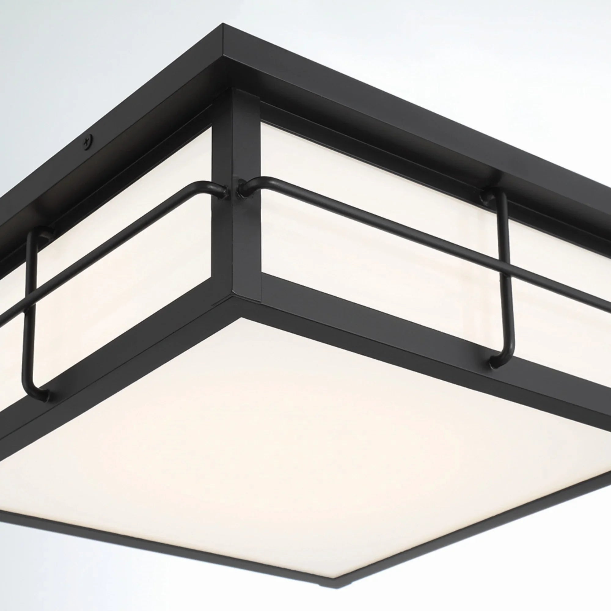 Bensa 13" LED Outdoor Flush Mount, Black Finish - Bees Lighting