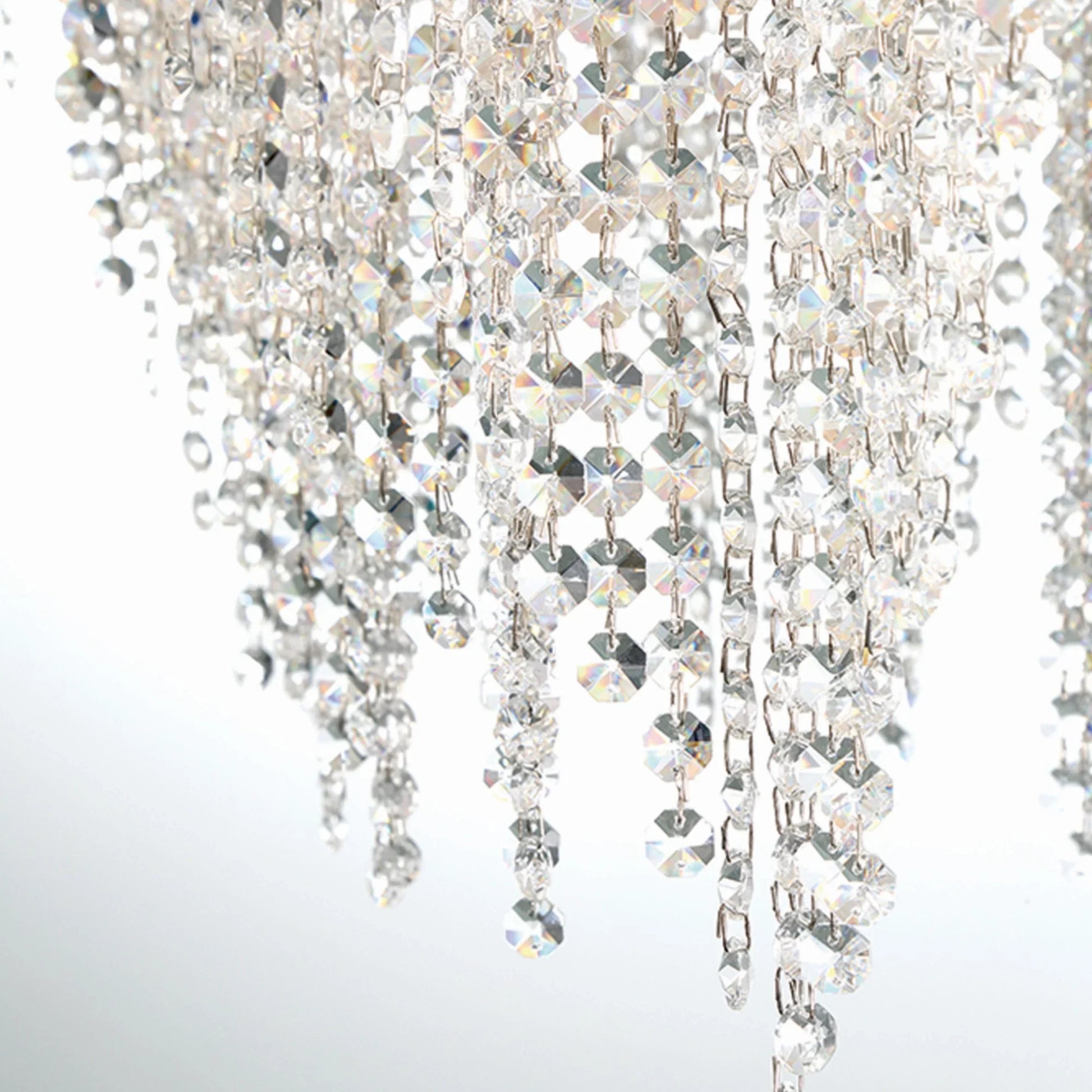 Cohen 18-Light 48" Chandelier, Chrome Finish with Crystals - Bees Lighting