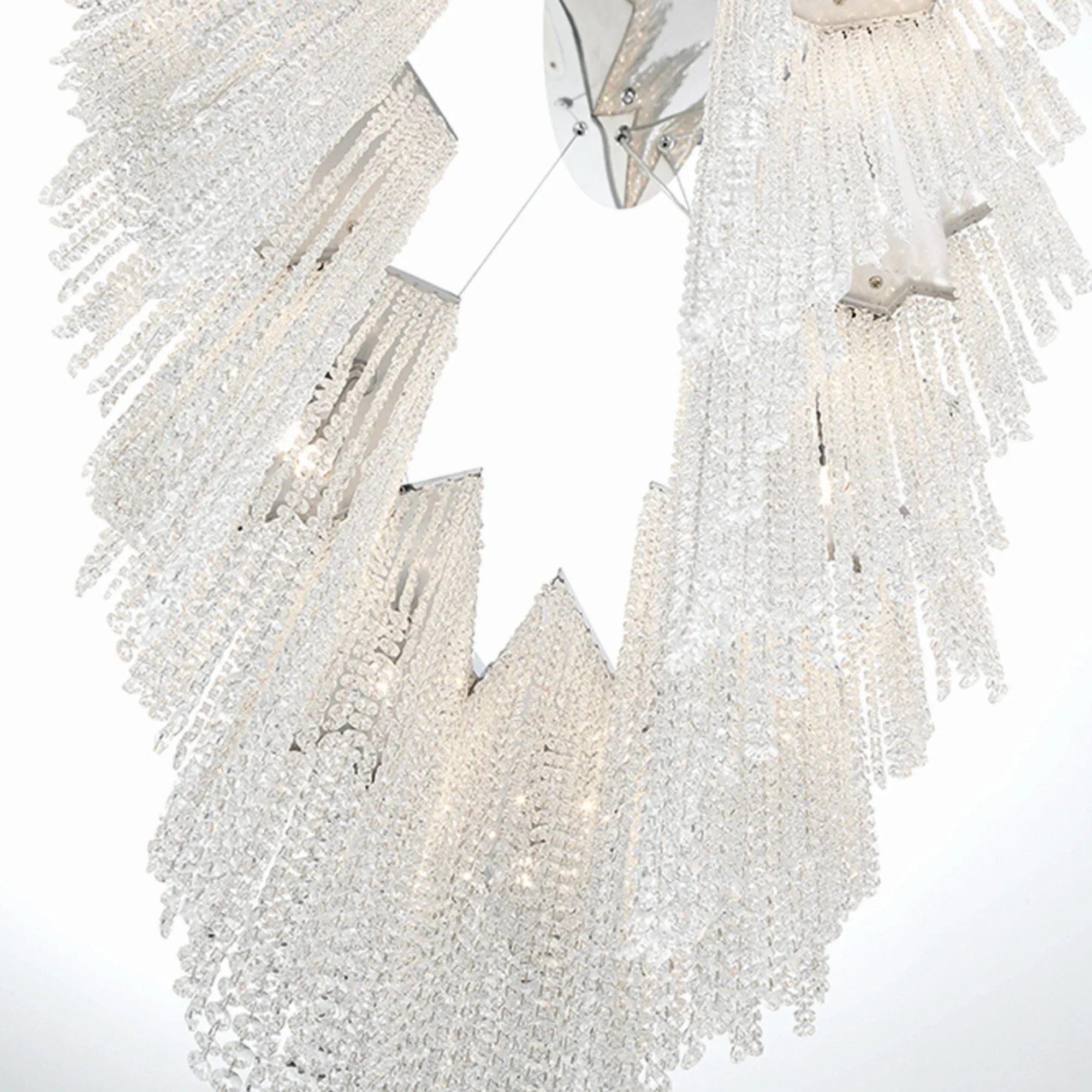 Cohen 18-Light 48" Chandelier, Chrome Finish with Crystals - Bees Lighting