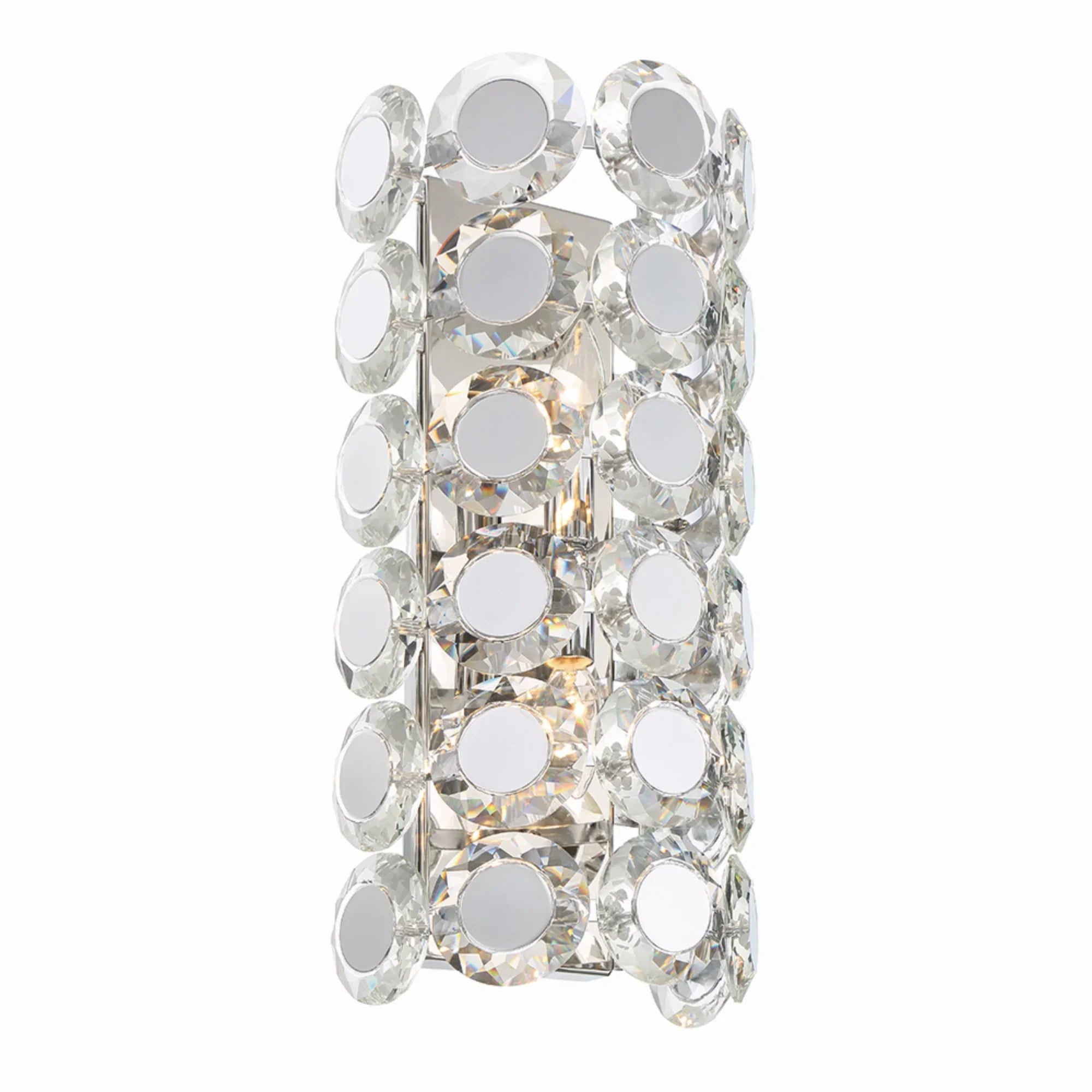Perrene 2-Light 19" Wall Sconce, Chrome Finish with Crystals - Bees Lighting